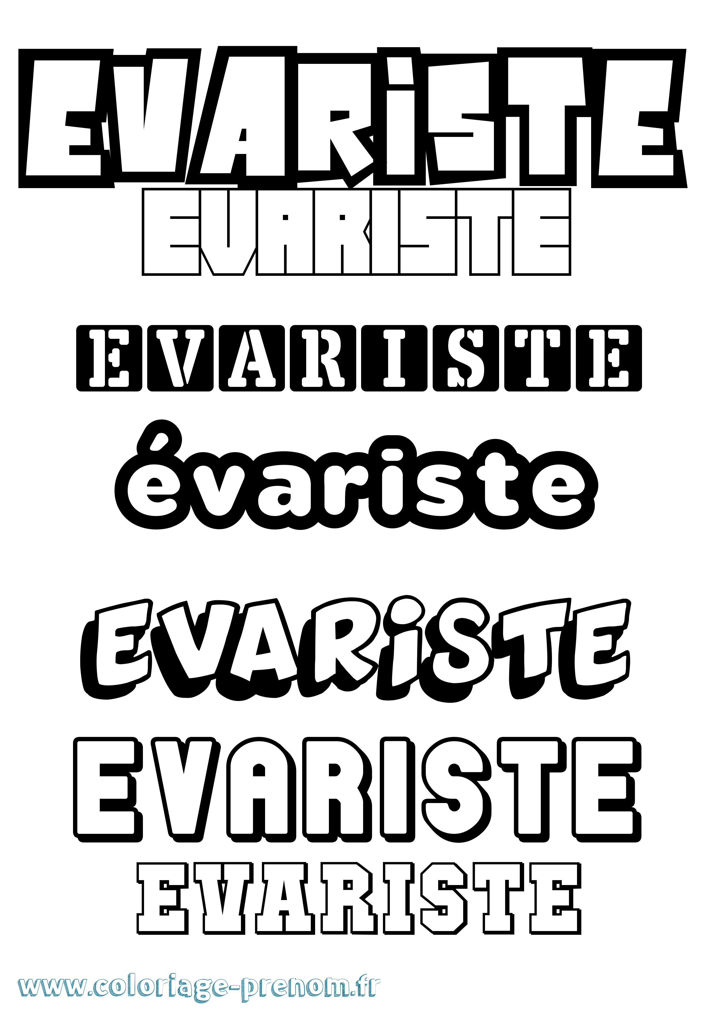 Coloriage Évariste Simple Coloriage prénom Évariste Simple