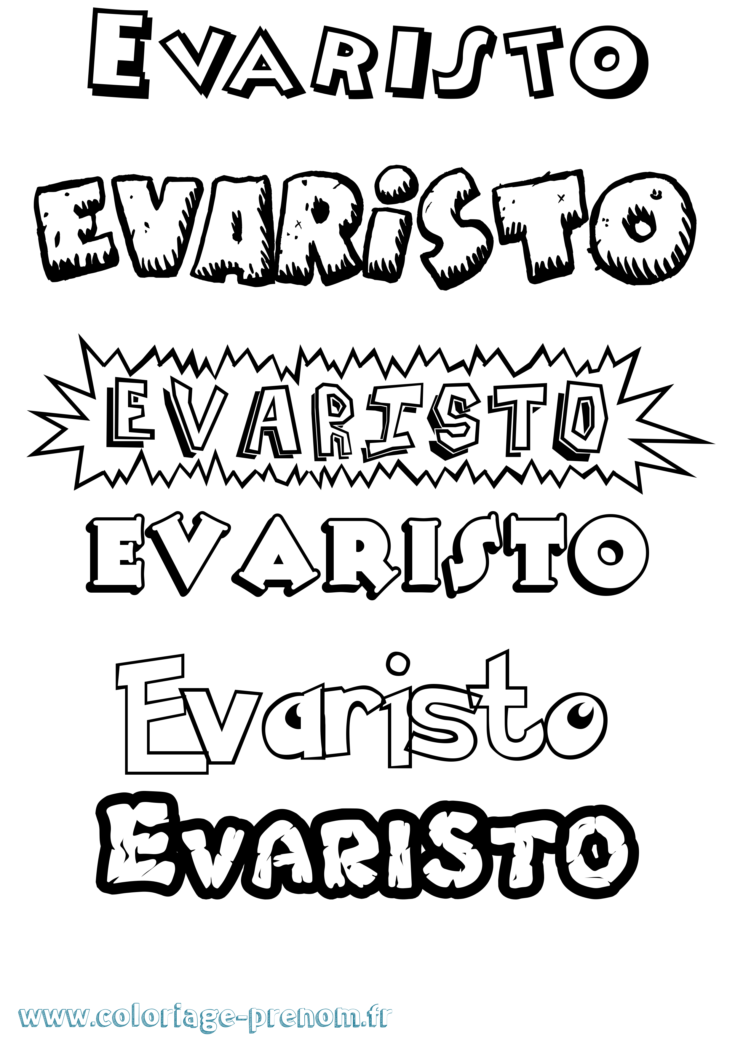 Coloriage Evaristo Dessin Animé Coloriage prénom Evaristo Dessin Animé