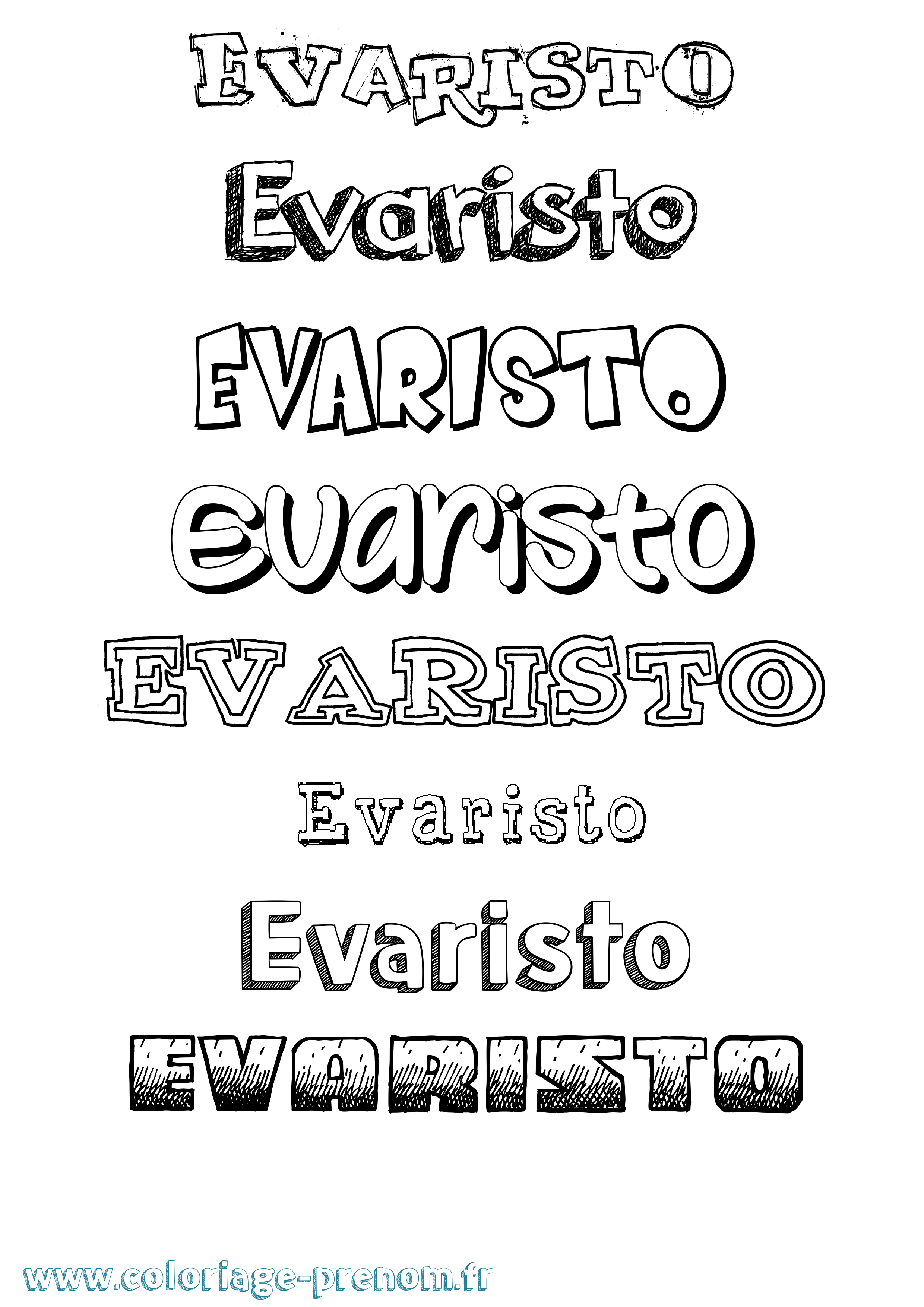 Coloriage Evaristo Dessiné Coloriage prénom Evaristo Dessiné