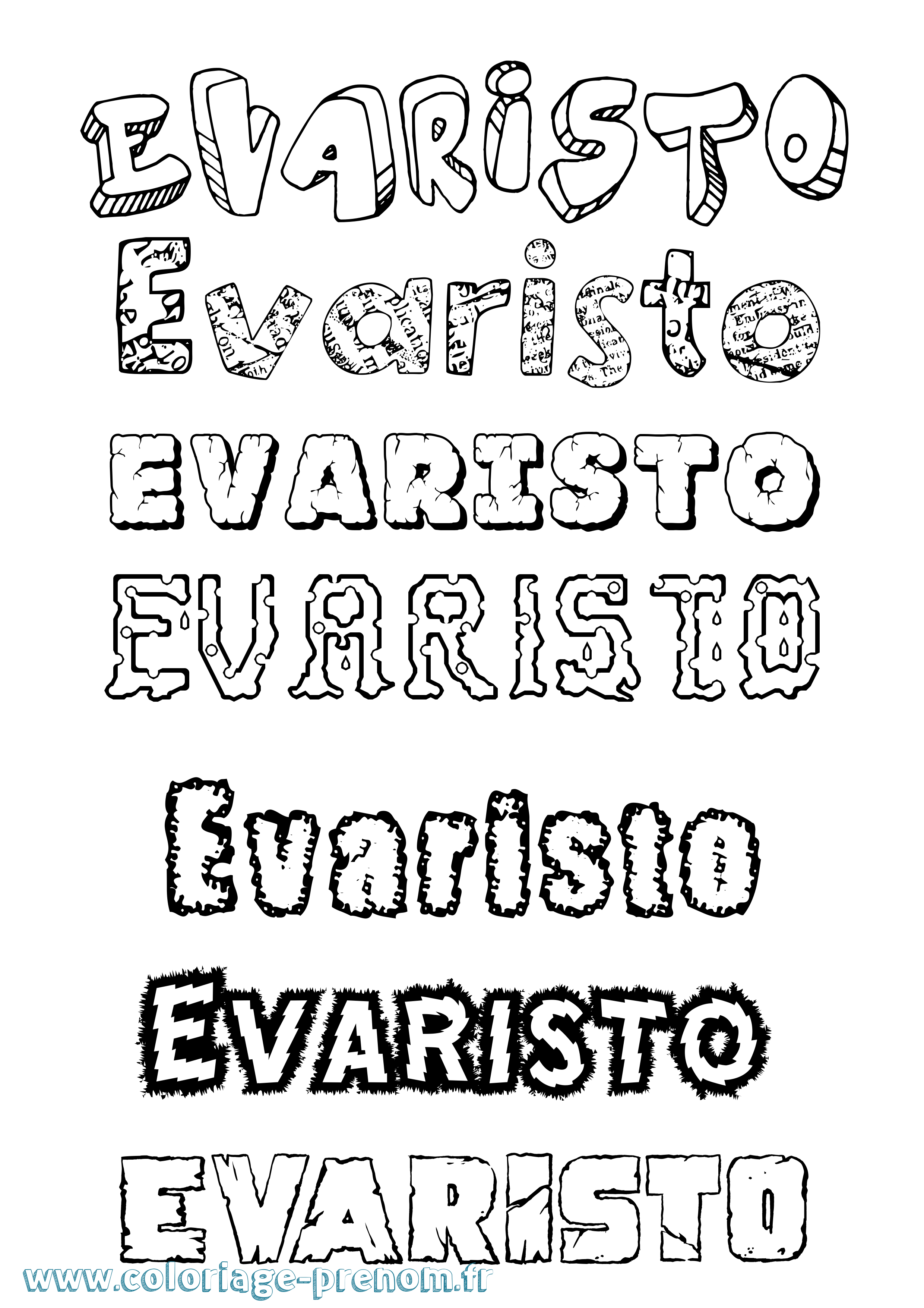 Coloriage Evaristo Destructuré Coloriage prénom Evaristo Destructuré