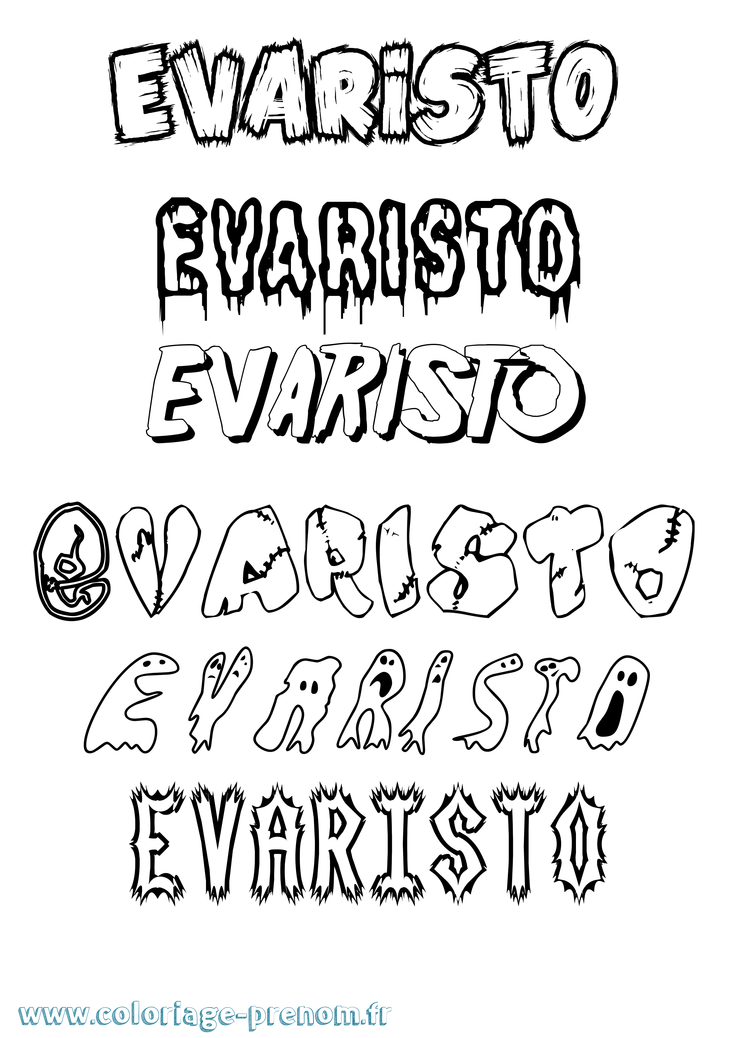 Coloriage Evaristo Frisson Coloriage prénom Evaristo Frisson