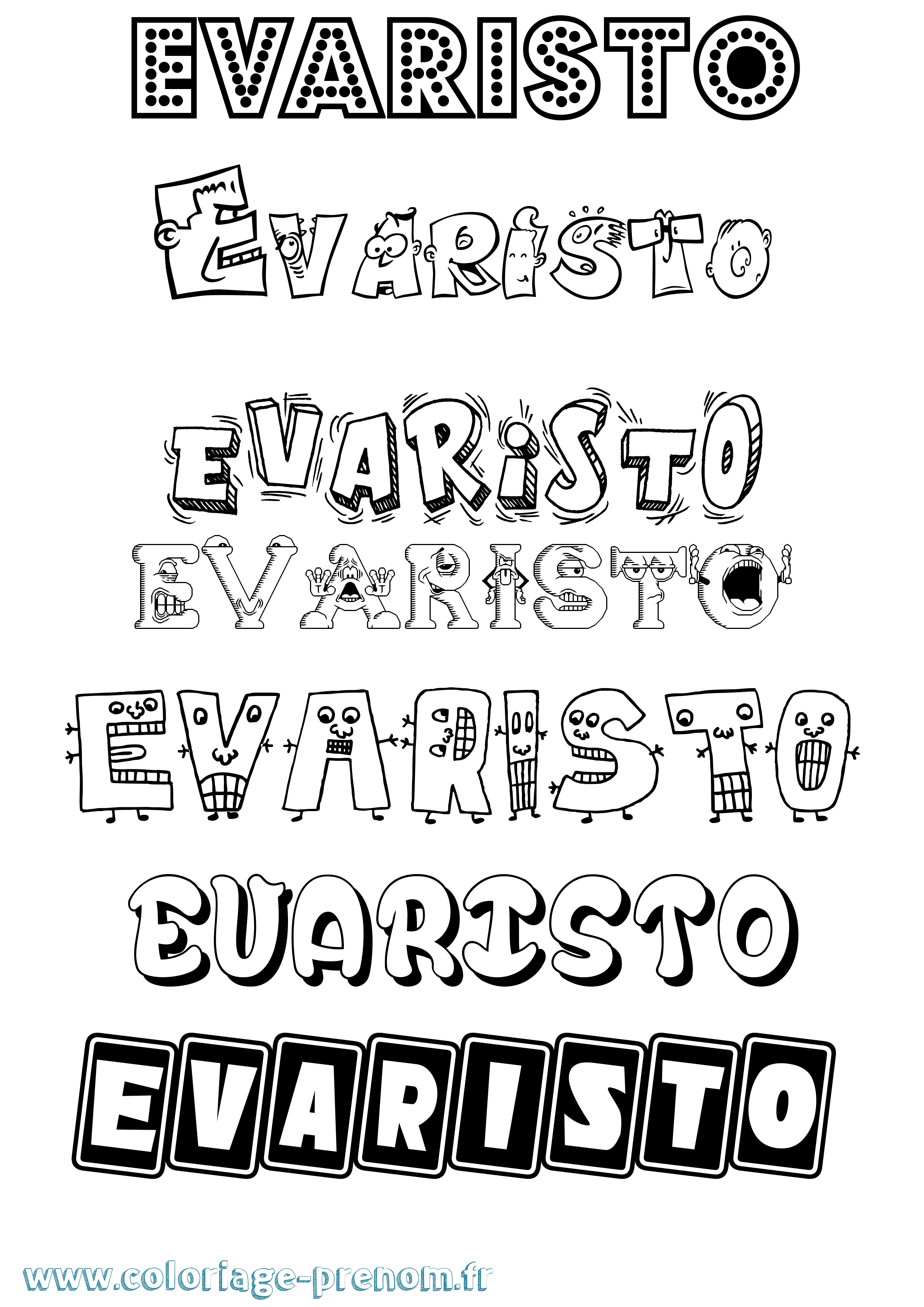 Coloriage Evaristo Fun Coloriage prénom Evaristo Fun