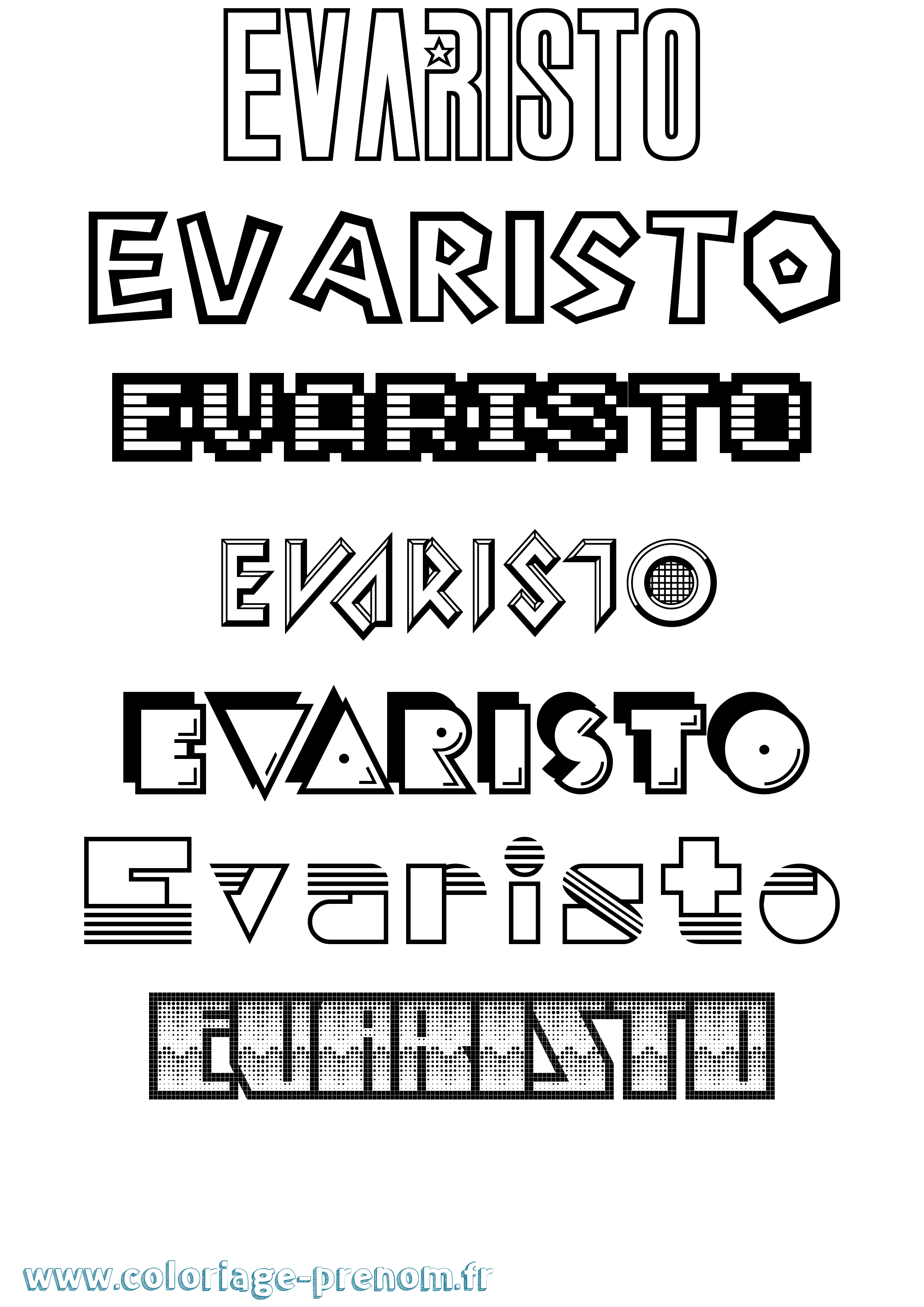 Coloriage Evaristo Jeux Vidéos Coloriage prénom Evaristo Jeux Vidéos