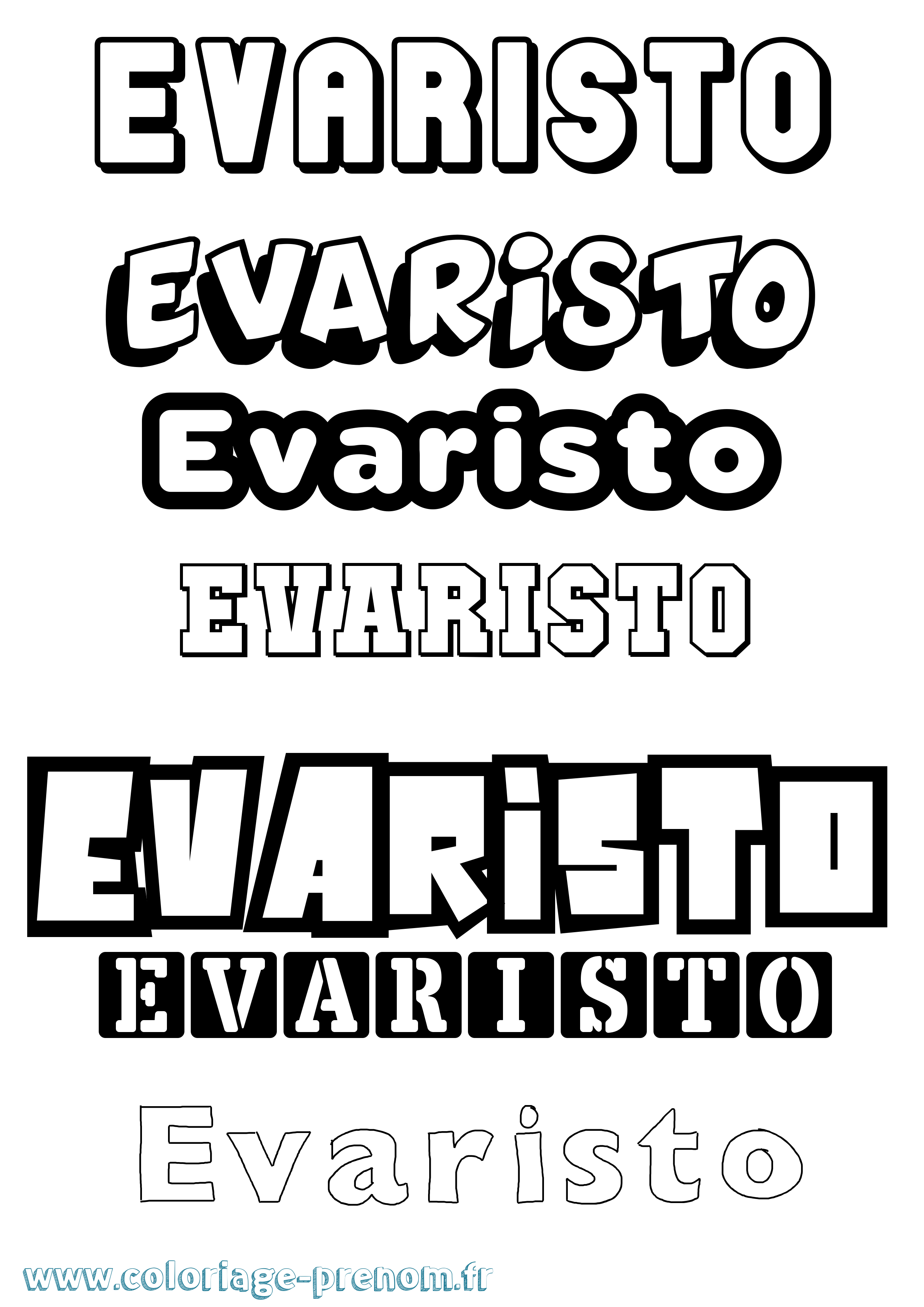Coloriage Evaristo Simple Coloriage prénom Evaristo Simple