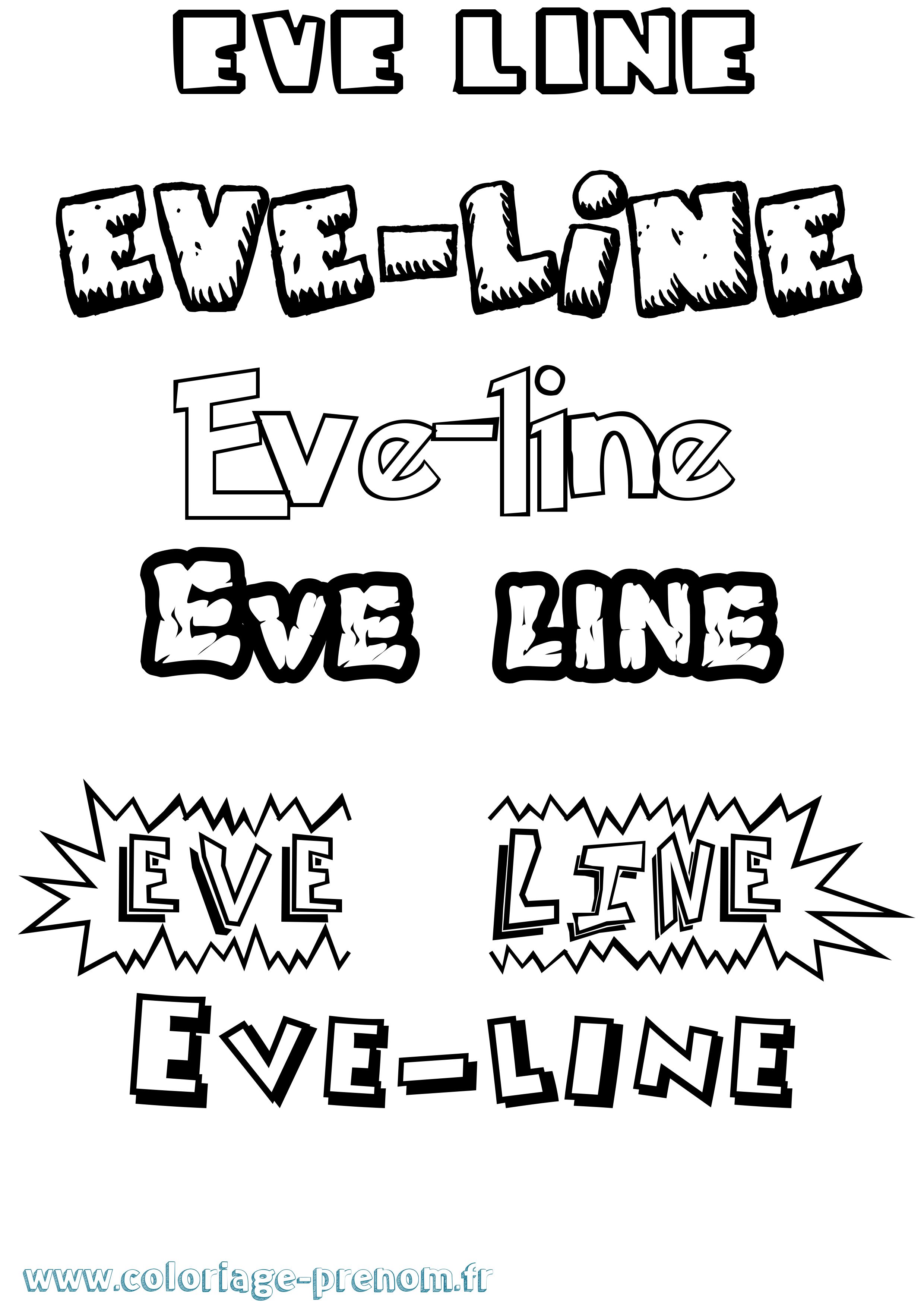 Coloriage Eve-Line Dessin Animé Coloriage prénom Eve-Line Dessin Animé