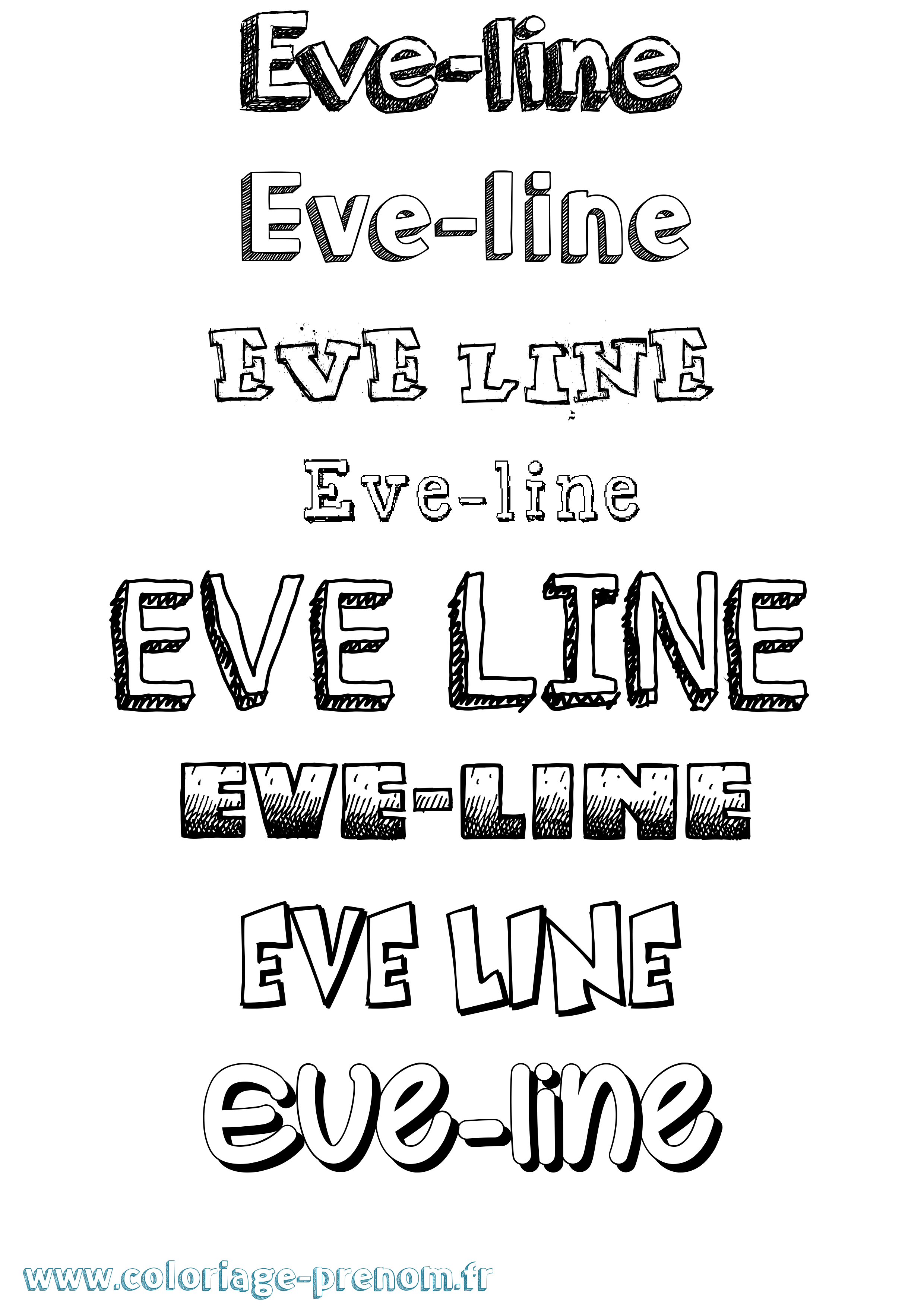 Coloriage Eve-Line Dessiné Coloriage prénom Eve-Line Dessiné