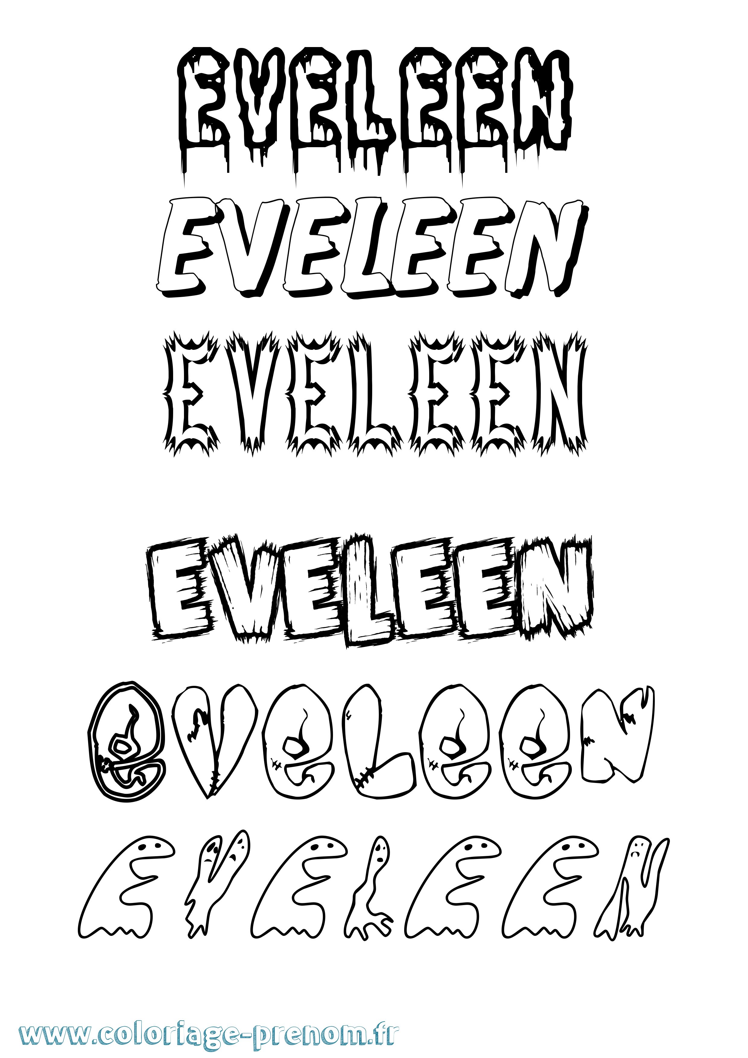 Coloriage Eveleen Frisson Coloriage prénom Eveleen Frisson