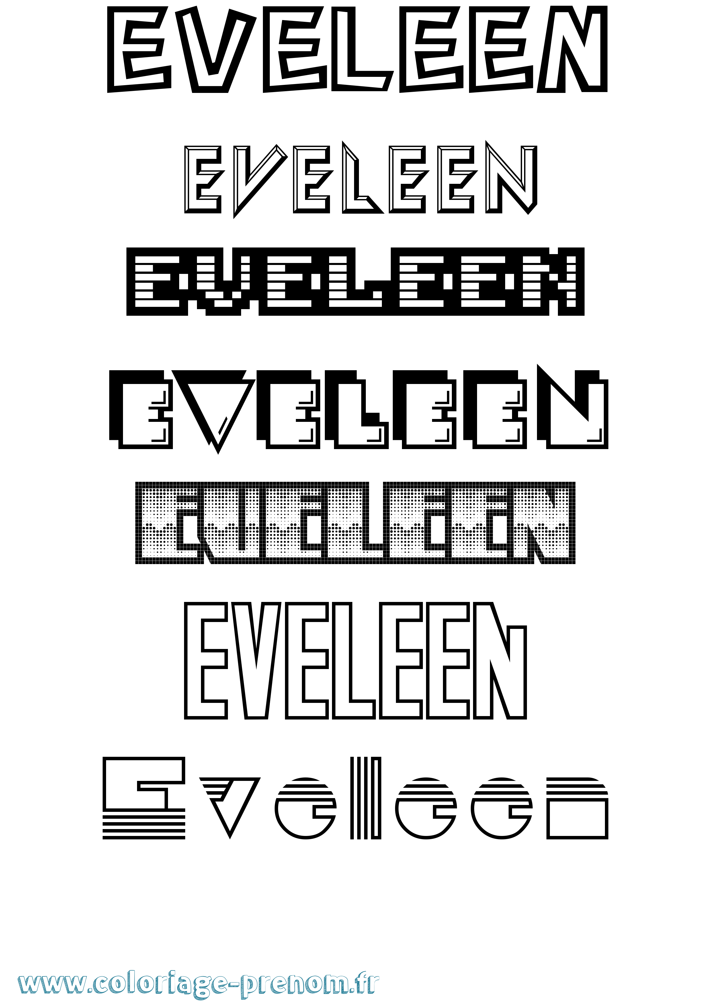 Coloriage Eveleen Jeux Vidéos Coloriage prénom Eveleen Jeux Vidéos