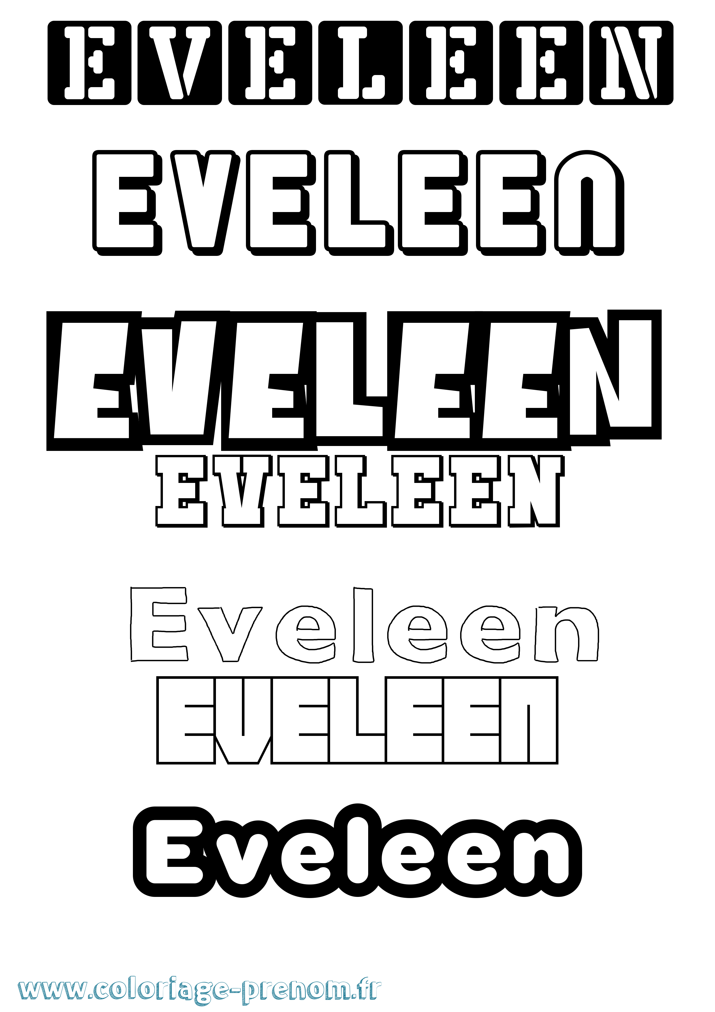Coloriage Eveleen Simple Coloriage prénom Eveleen Simple