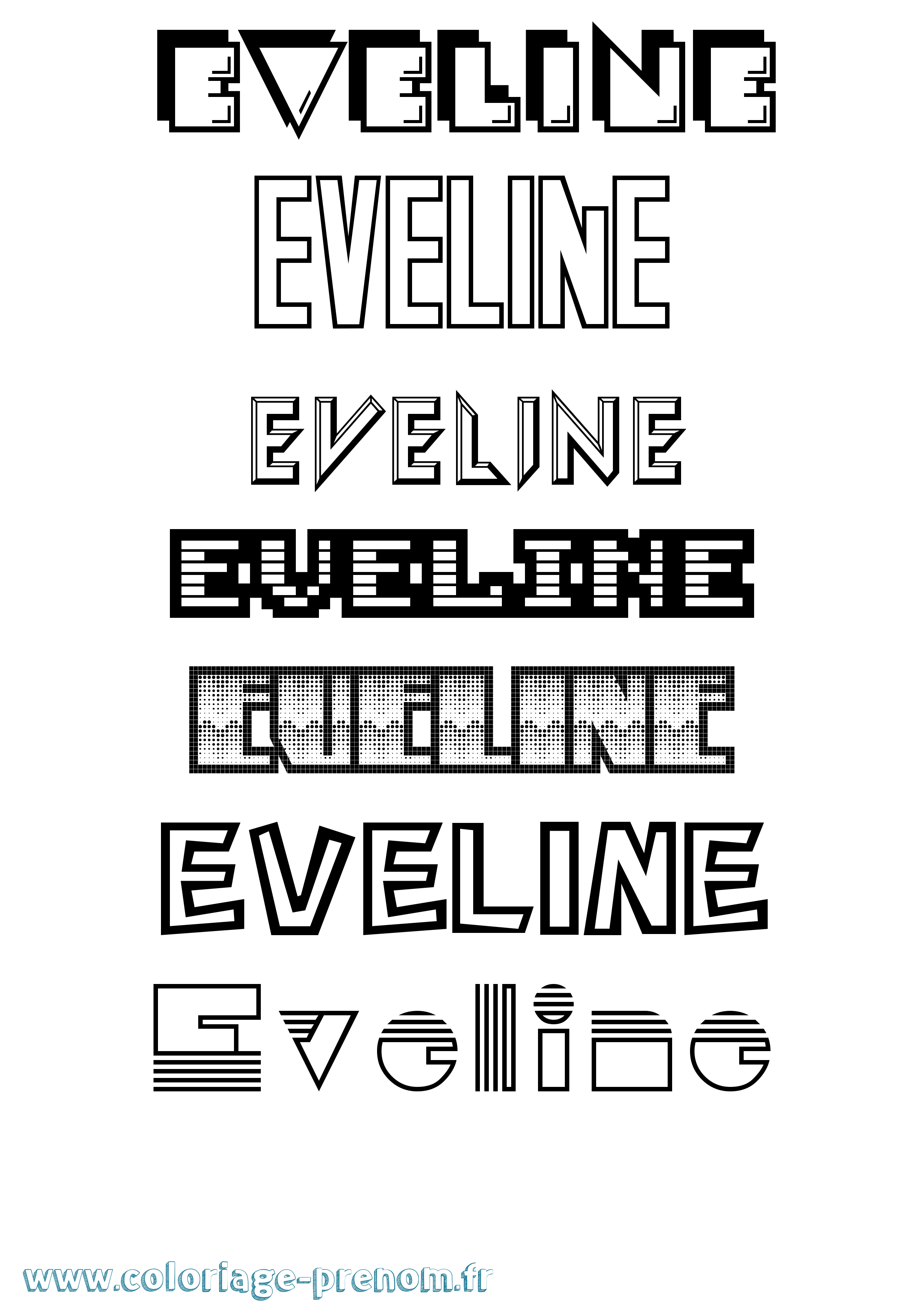 Coloriage Eveline Jeux Vidéos Coloriage prénom Eveline Jeux Vidéos