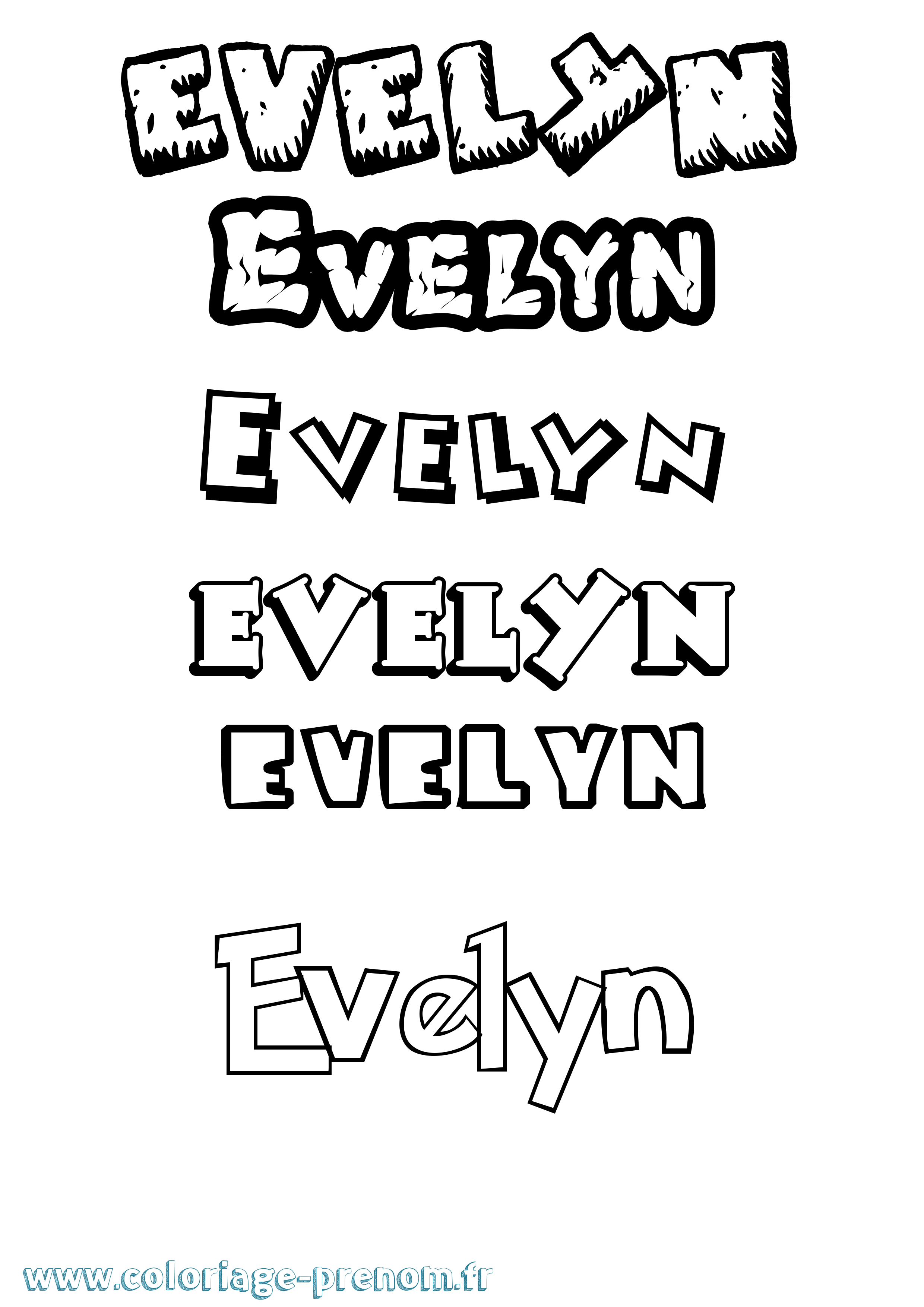 Coloriage Evelyn Dessin Animé Coloriage prénom Evelyn Dessin Animé