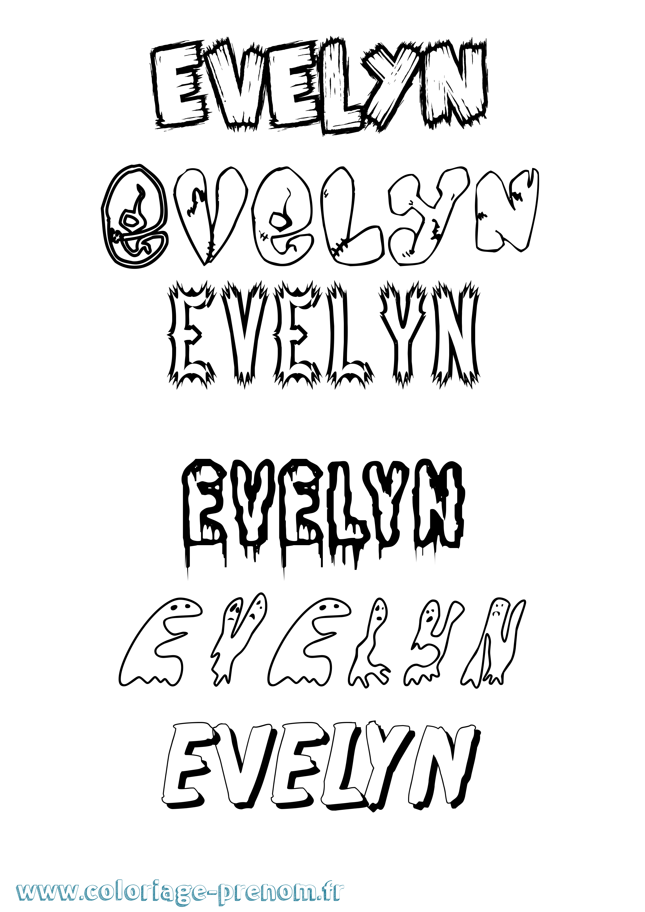 Coloriage Evelyn Frisson Coloriage prénom Evelyn Frisson