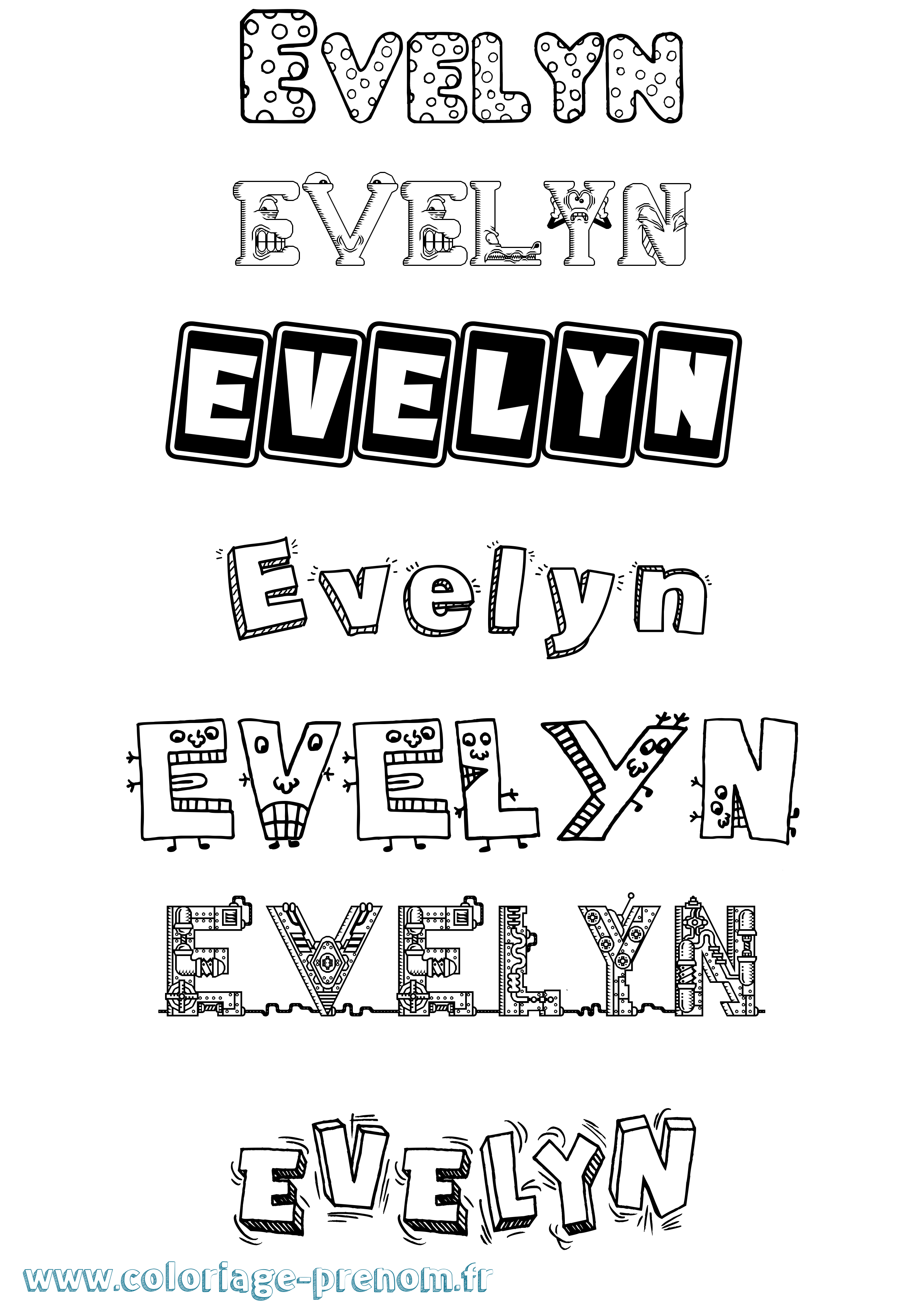 Coloriage Evelyn Fun Coloriage prénom Evelyn Fun