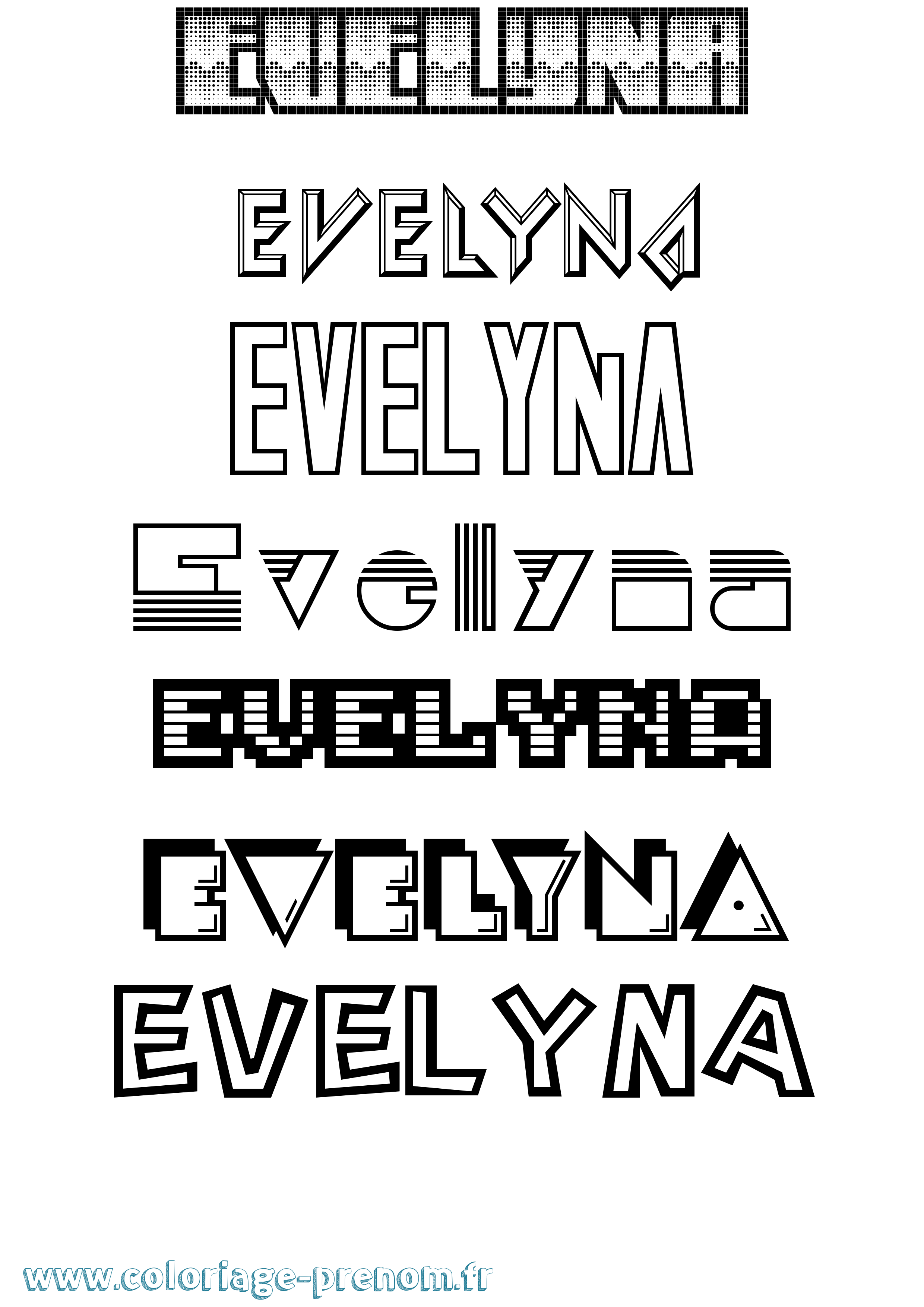 Coloriage Evelyna Jeux Vidéos Coloriage prénom Evelyna Jeux Vidéos