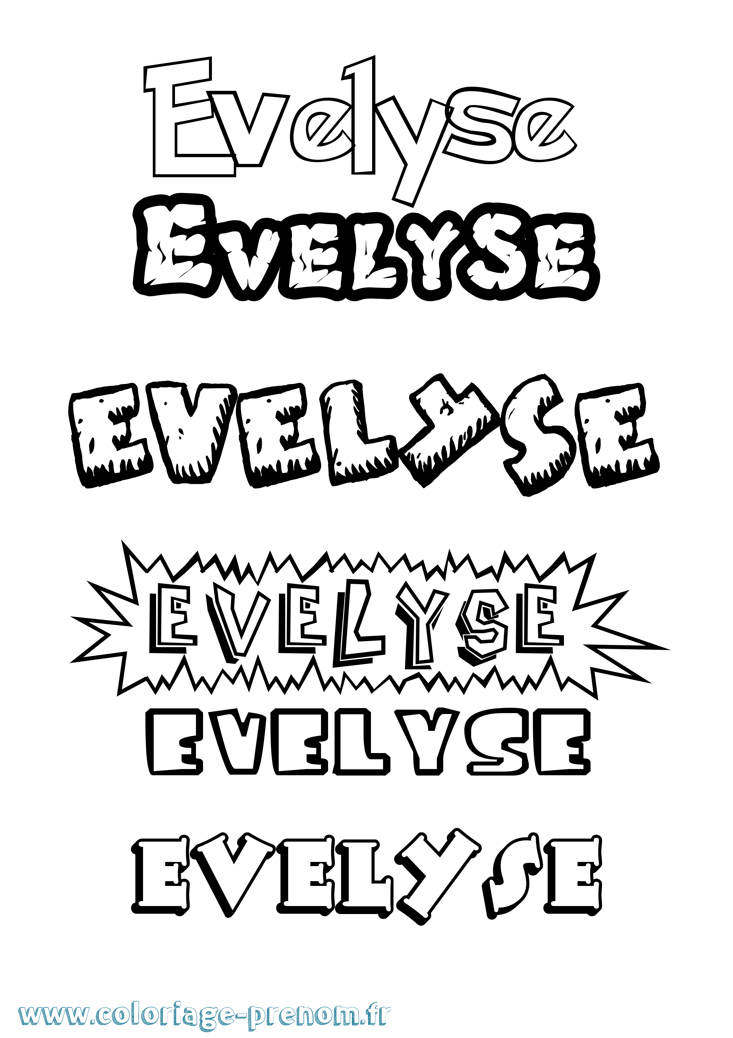 Coloriage Evelyse Dessin Animé Coloriage prénom Evelyse Dessin Animé