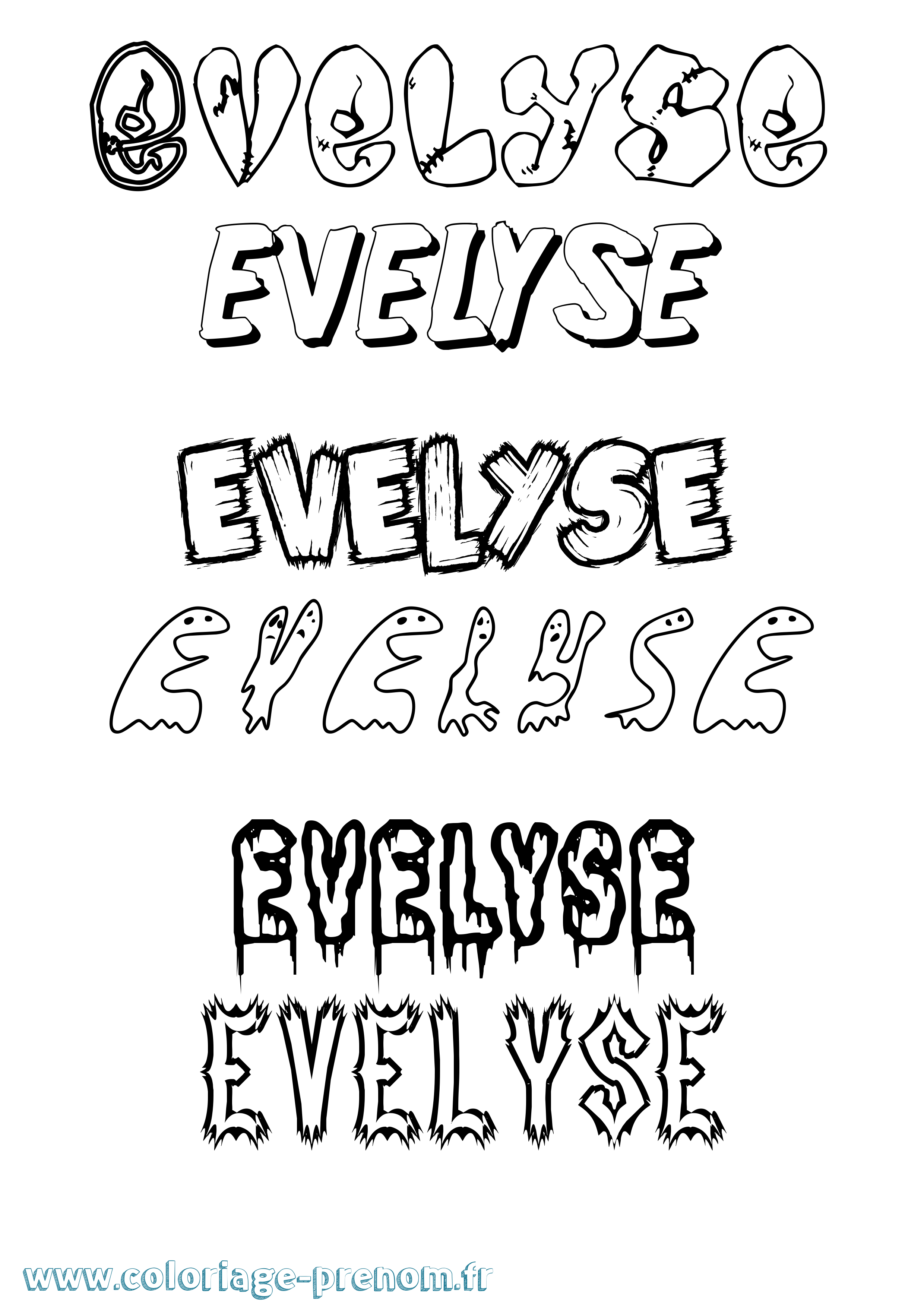 Coloriage Evelyse Frisson Coloriage prénom Evelyse Frisson