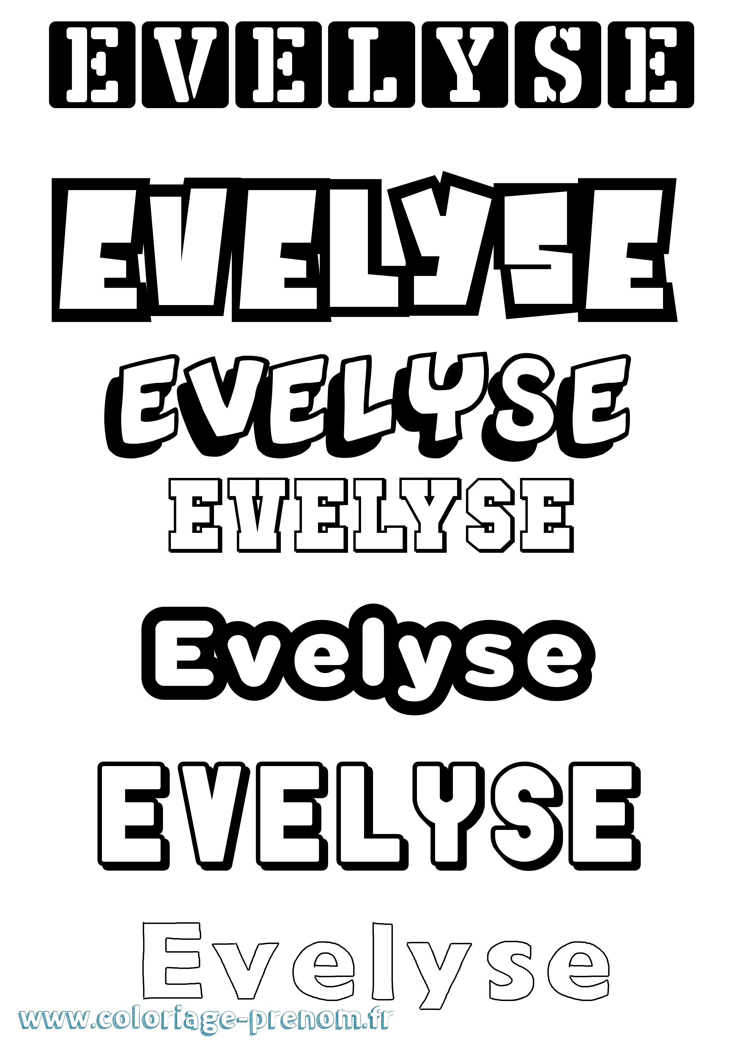 Coloriage Evelyse Simple Coloriage prénom Evelyse Simple