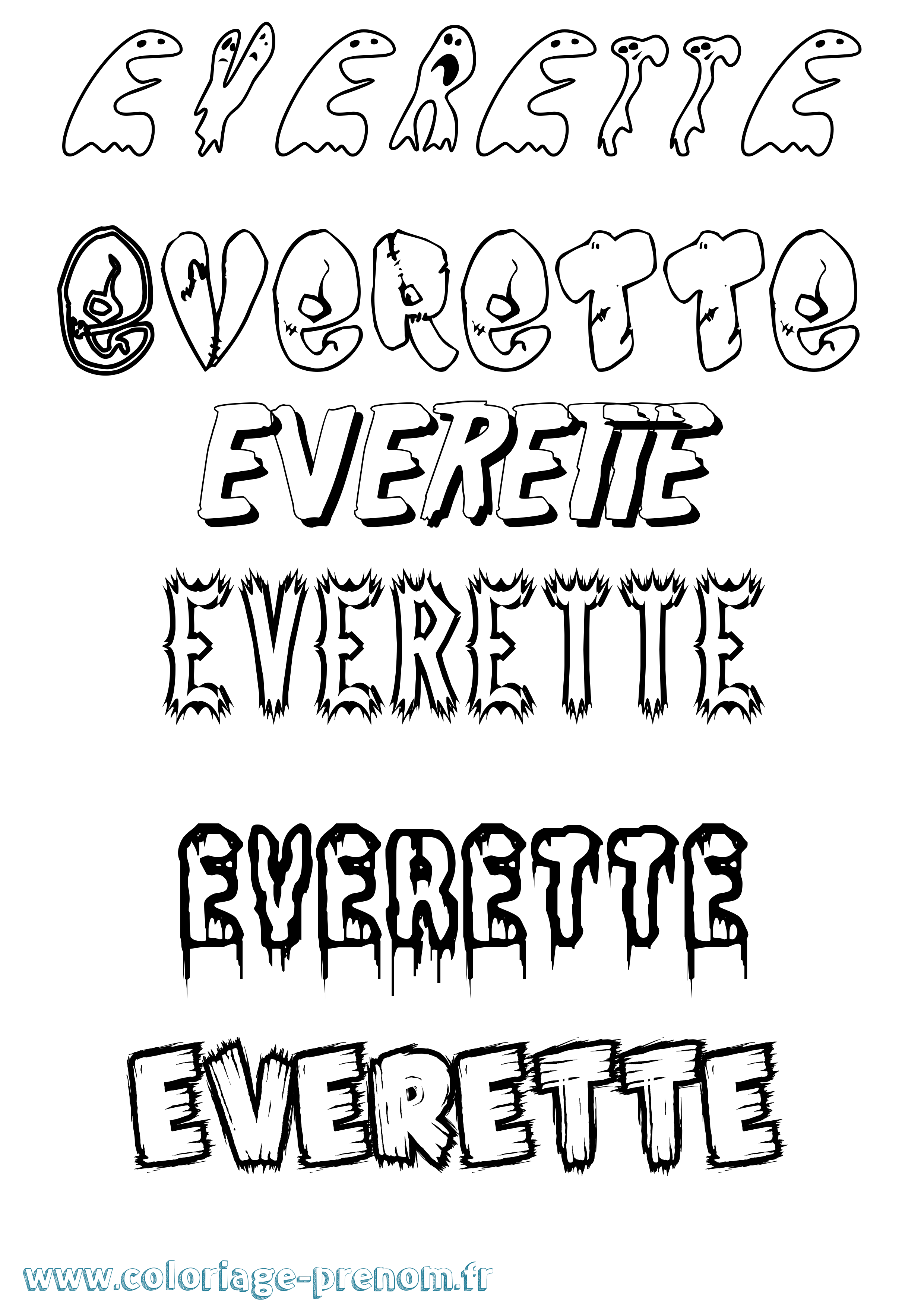 Coloriage Everette Frisson Coloriage prénom Everette Frisson