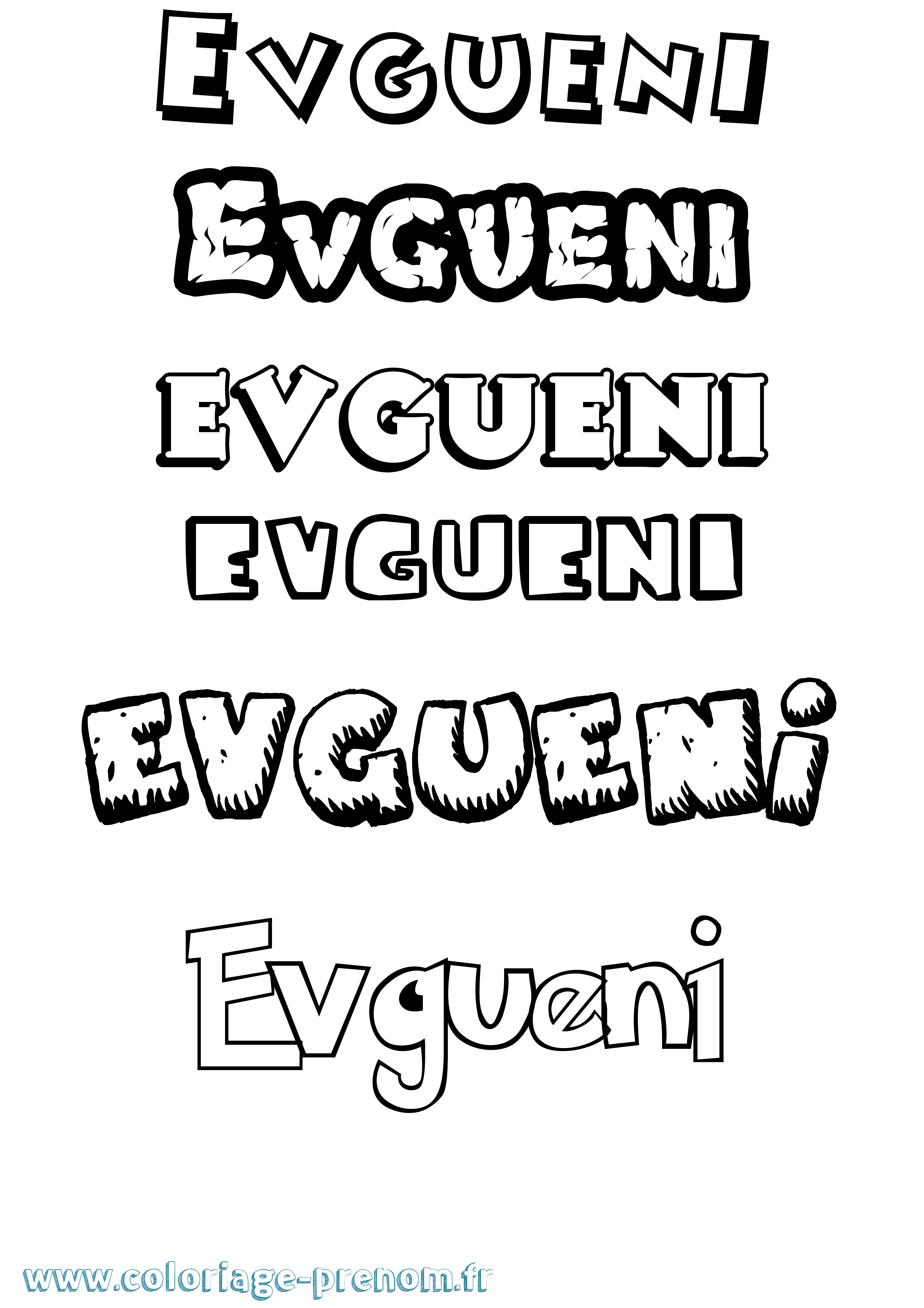 Coloriage Evgueni Dessin Animé Coloriage prénom Evgueni Dessin Animé
