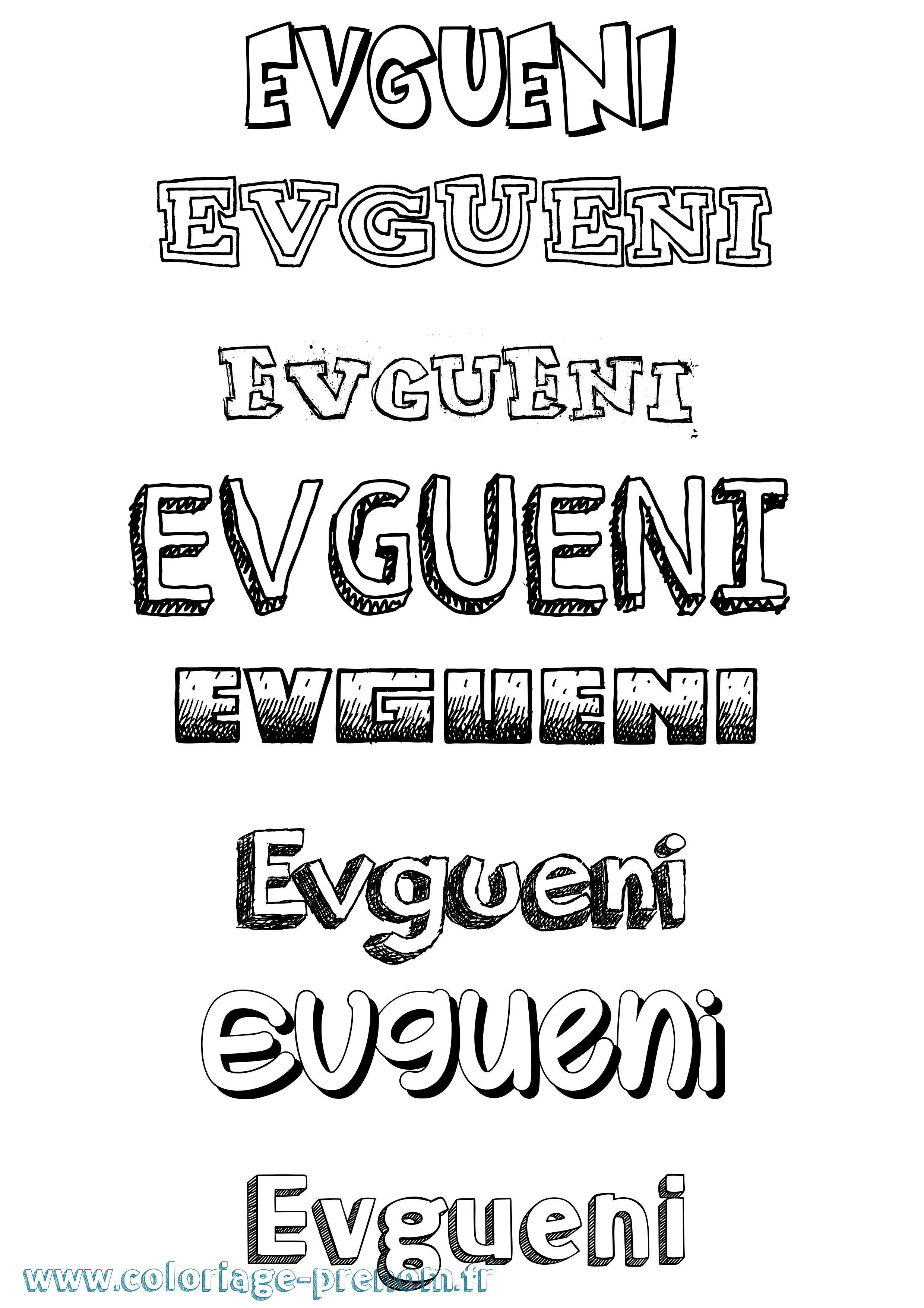 Coloriage Evgueni Dessiné Coloriage prénom Evgueni Dessiné