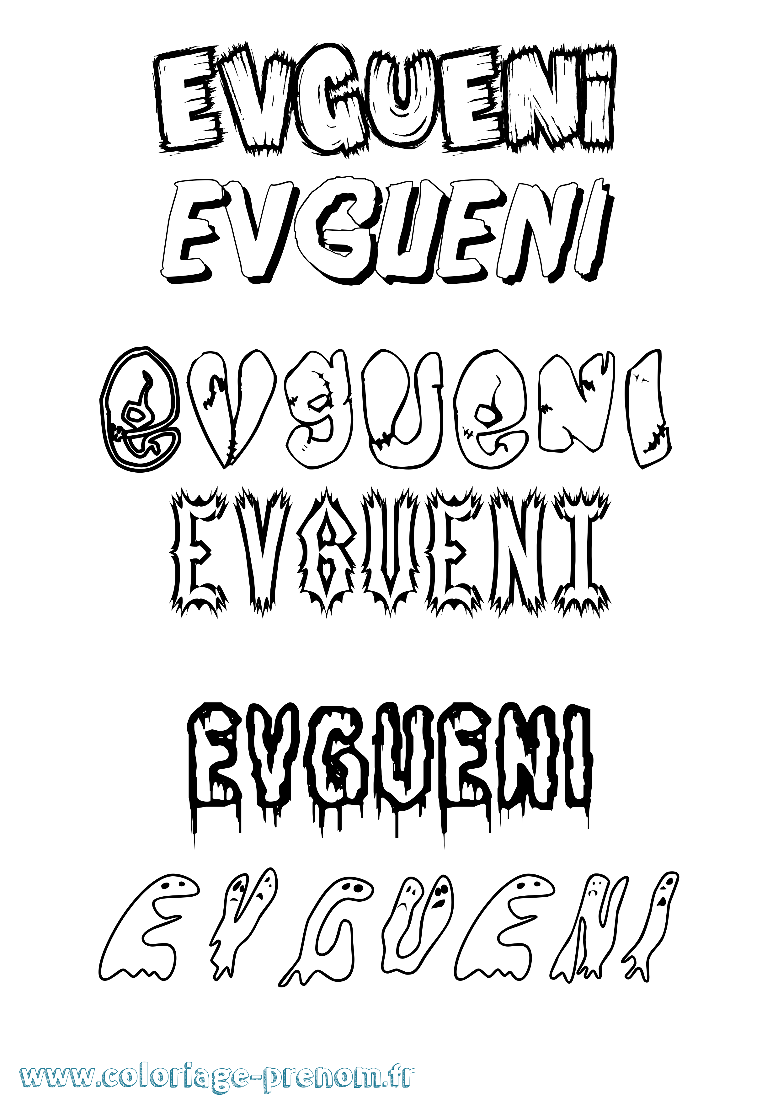 Coloriage Evgueni Frisson Coloriage prénom Evgueni Frisson