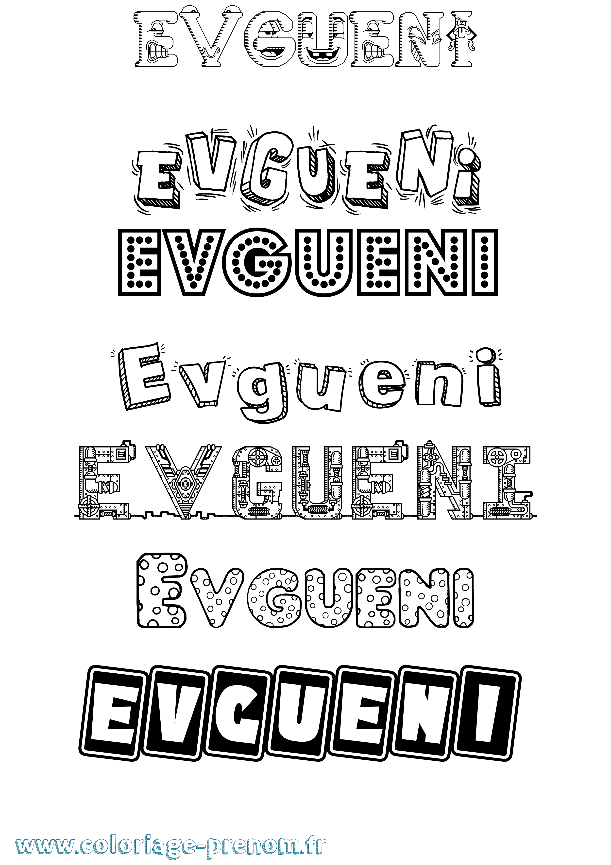 Coloriage Evgueni Fun Coloriage prénom Evgueni Fun