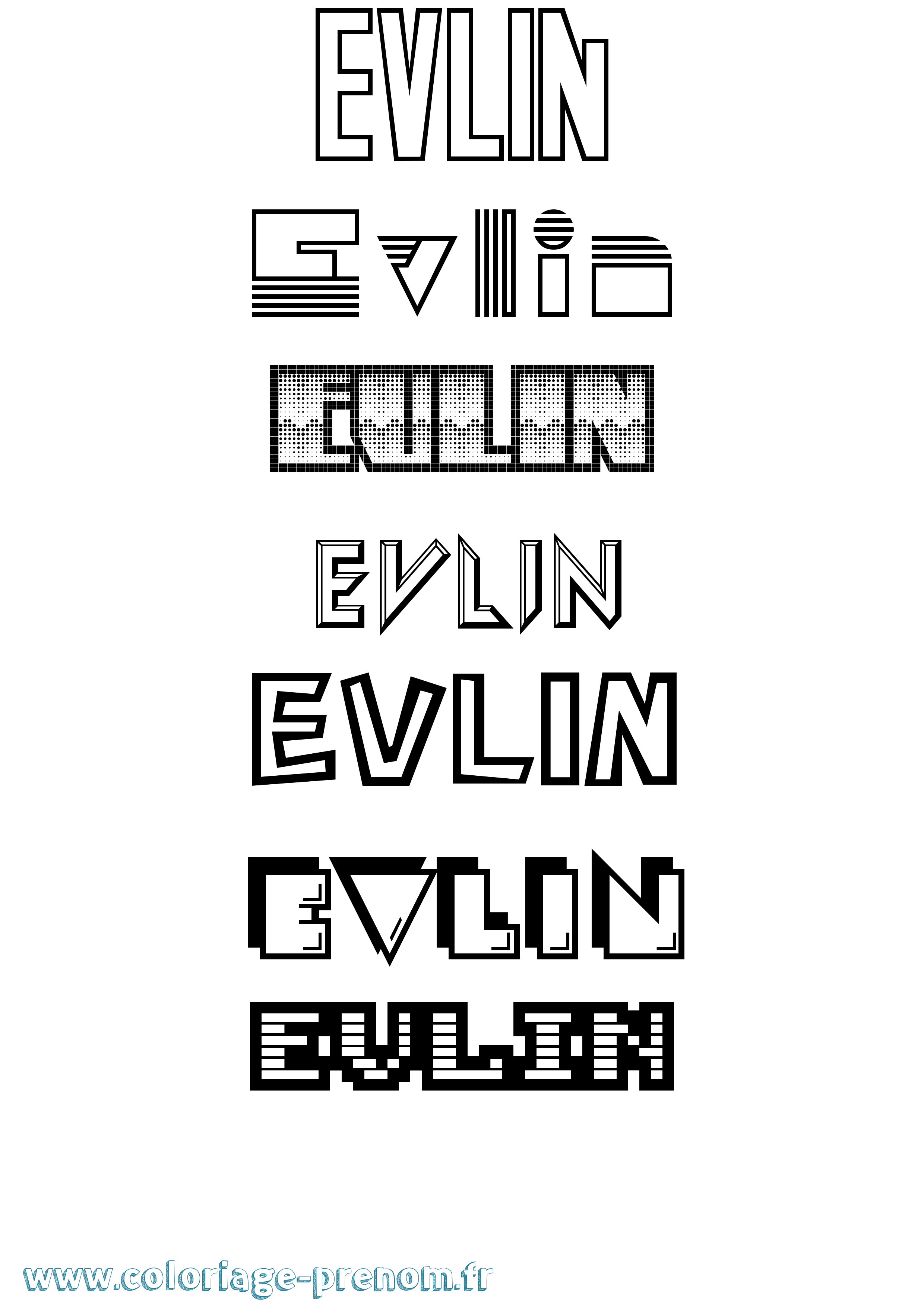 Coloriage Evlin Jeux Vidéos Coloriage prénom Evlin Jeux Vidéos