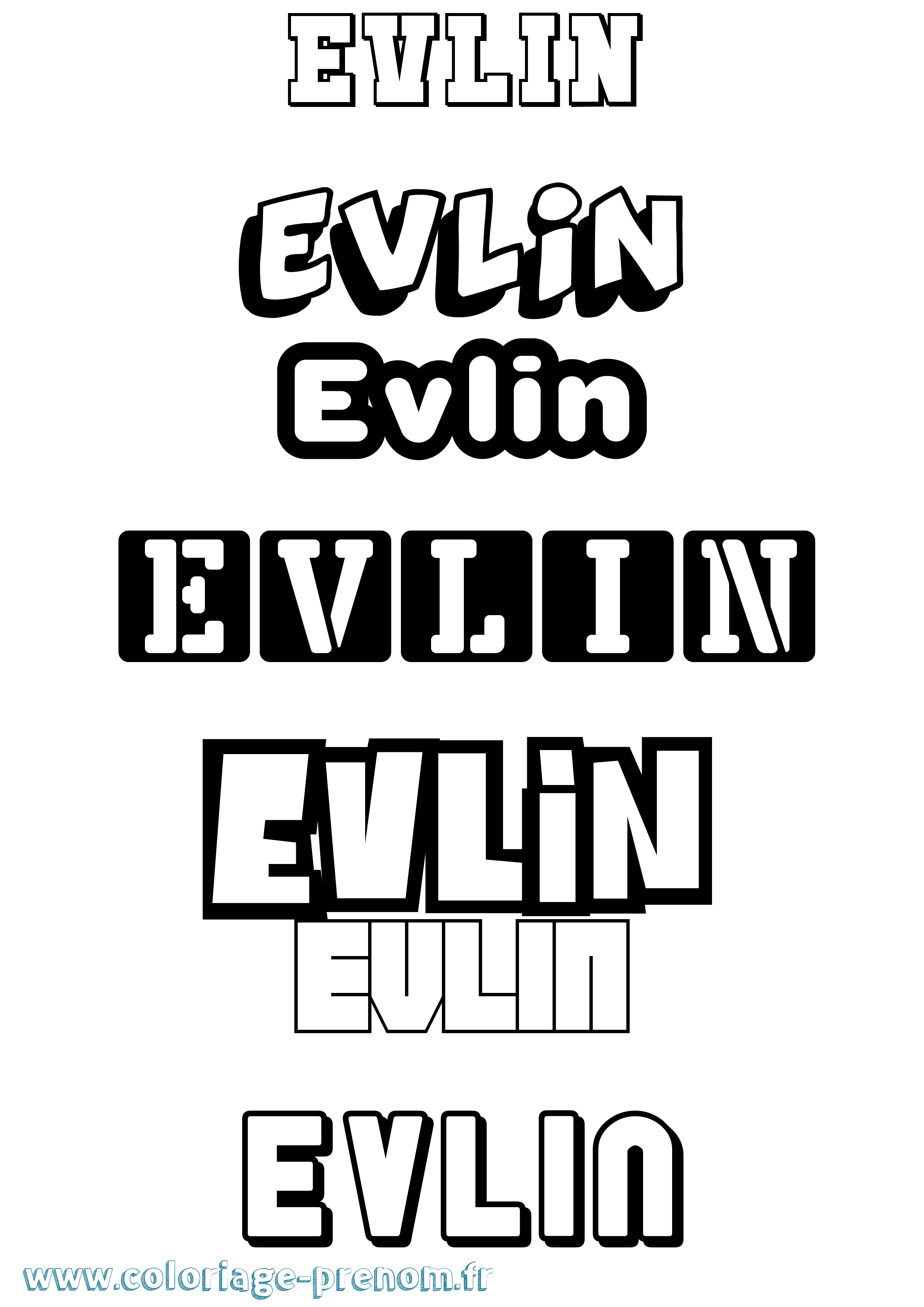 Coloriage Evlin Simple Coloriage prénom Evlin Simple