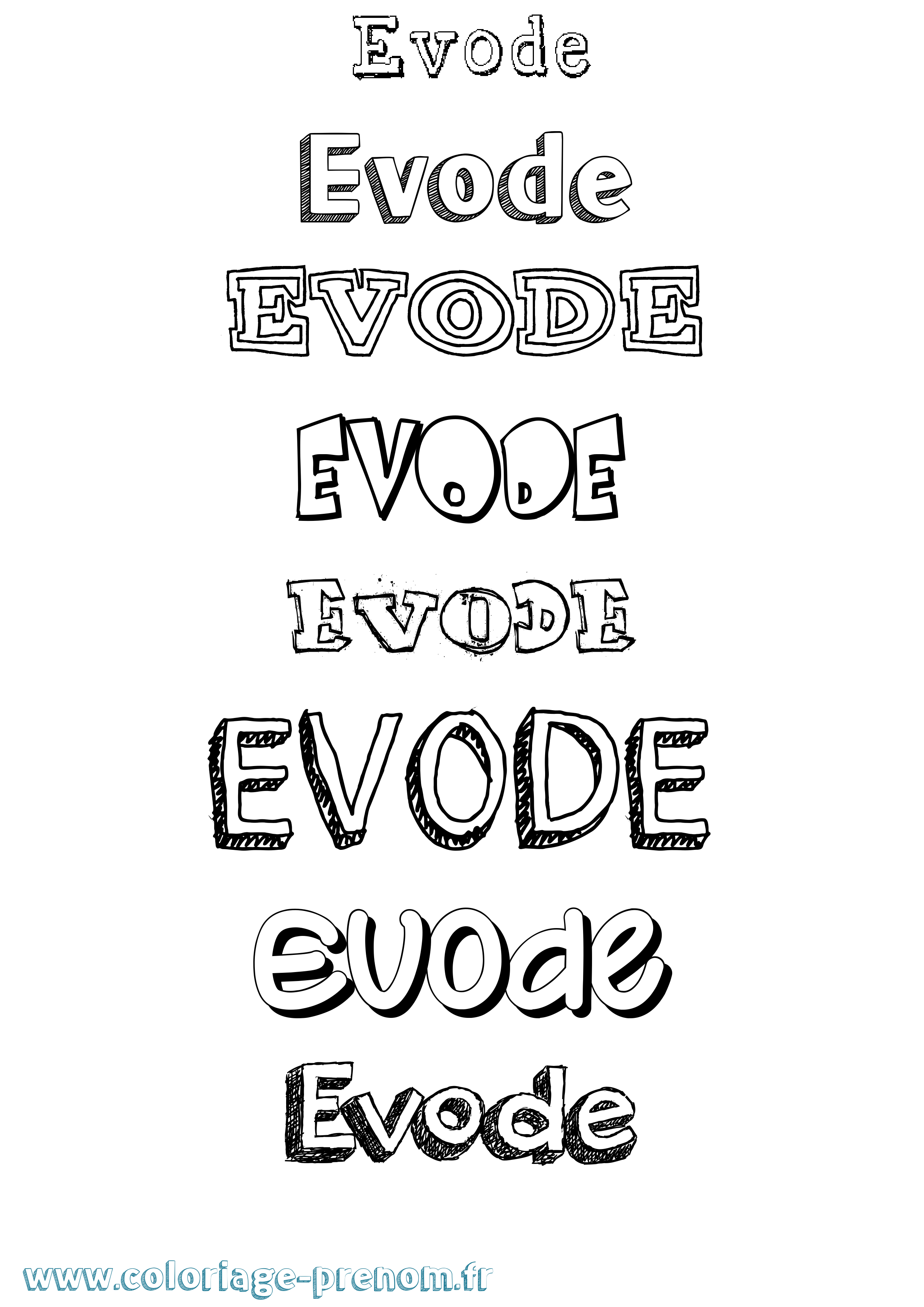 Coloriage Evode Dessiné Coloriage prénom Evode Dessiné