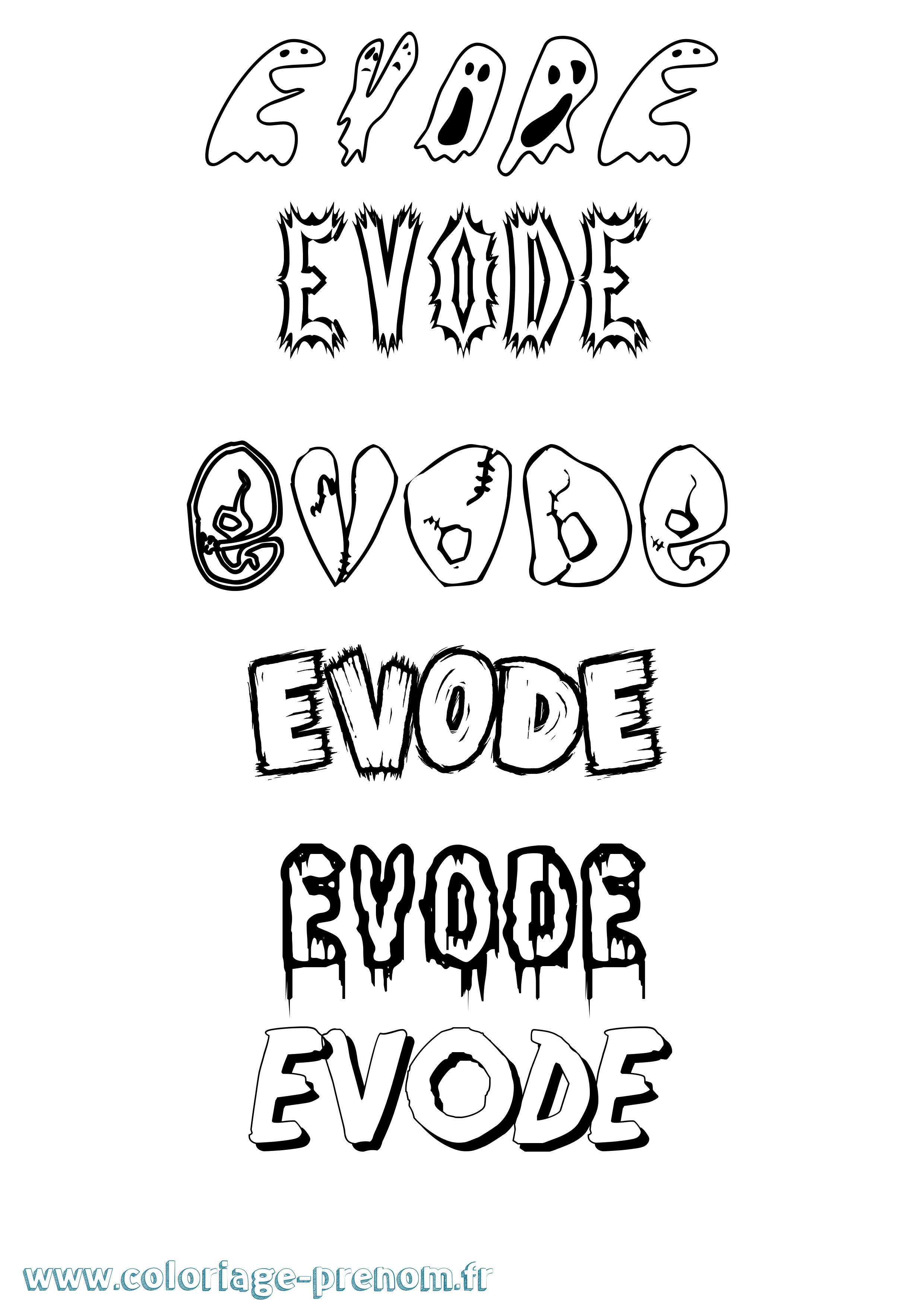 Coloriage Evode Frisson Coloriage prénom Evode Frisson