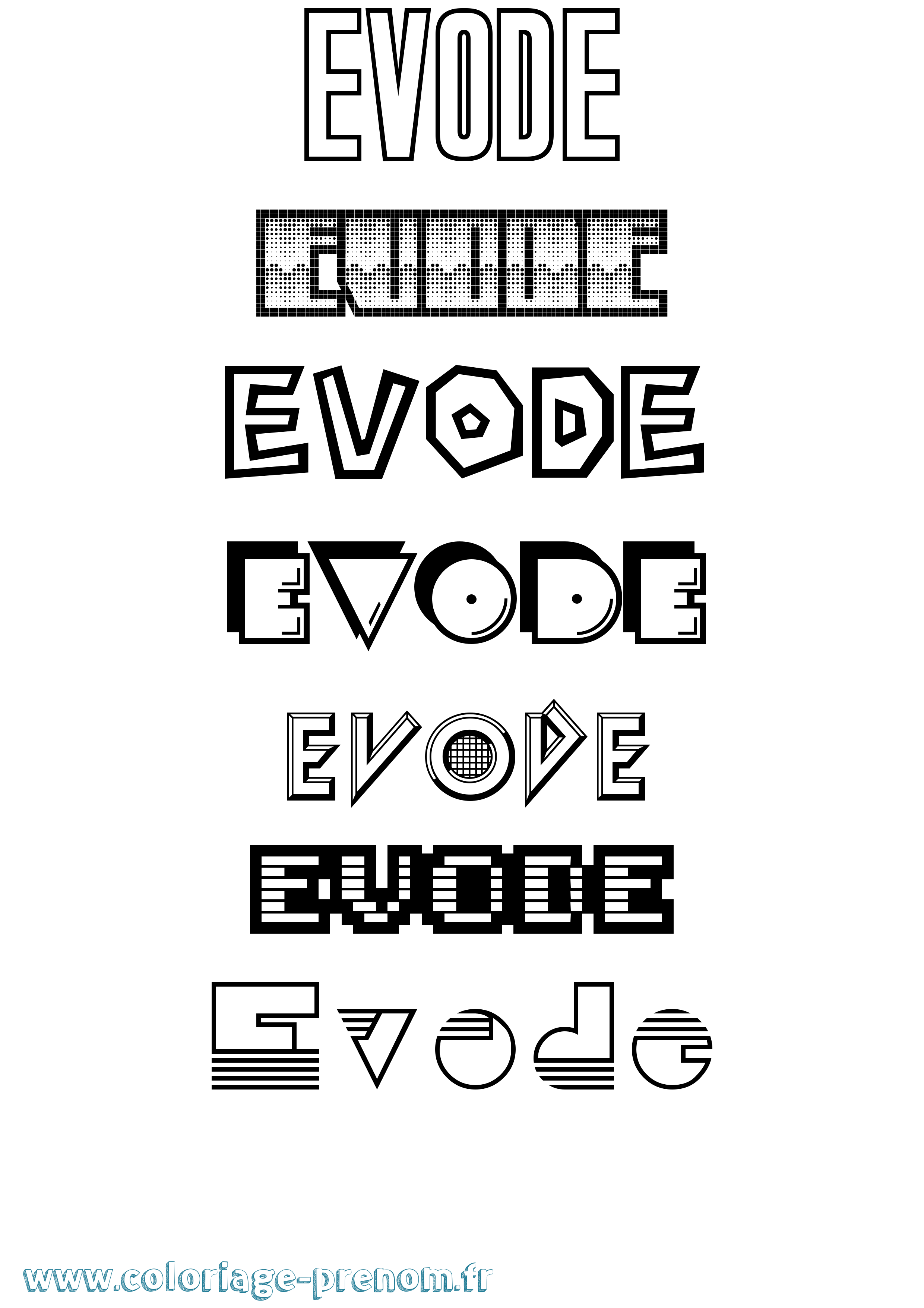 Coloriage Evode Jeux Vidéos Coloriage prénom Evode Jeux Vidéos