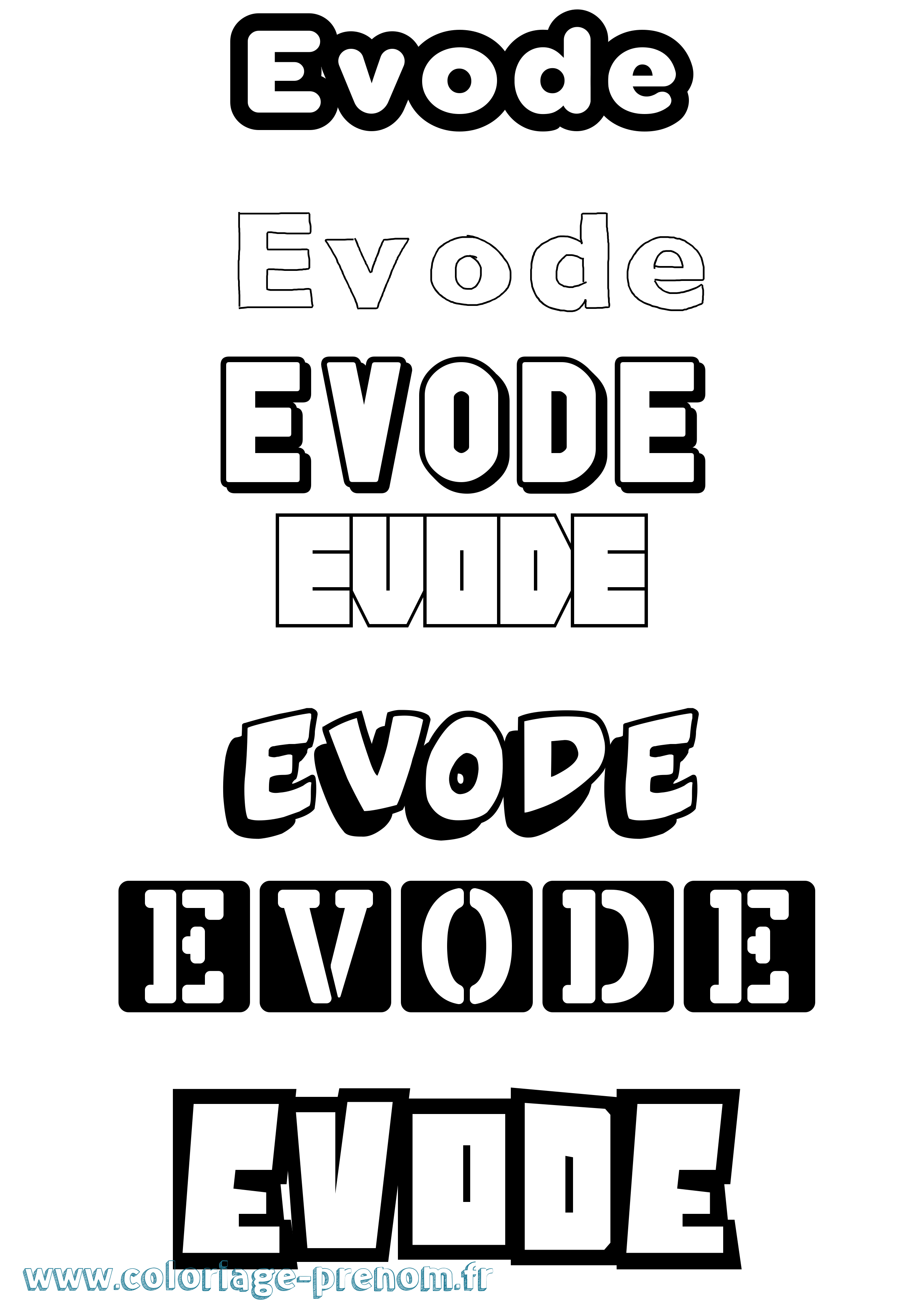 Coloriage Evode Simple Coloriage prénom Evode Simple