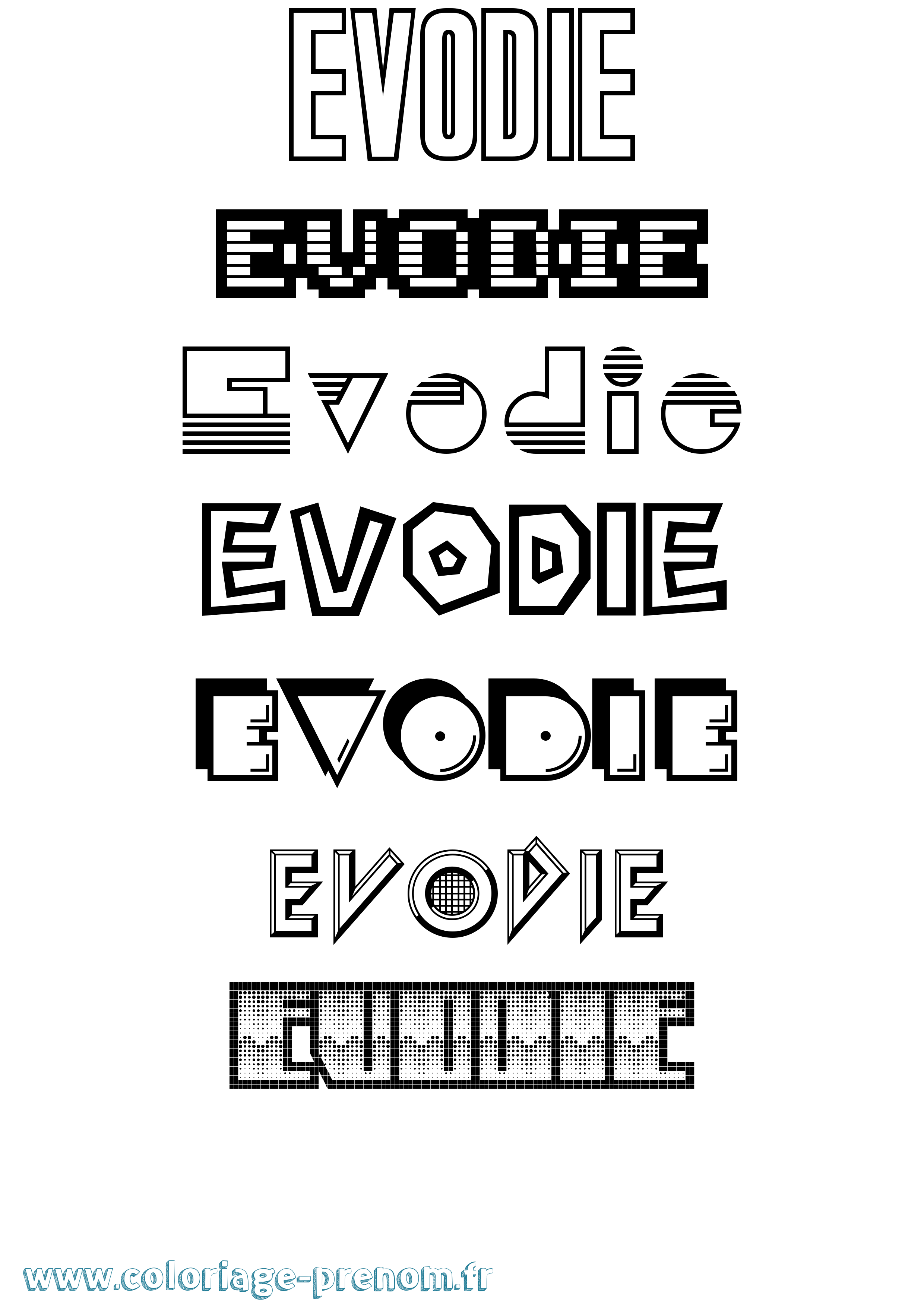 Coloriage Evodie Jeux Vidéos Coloriage prénom Evodie Jeux Vidéos