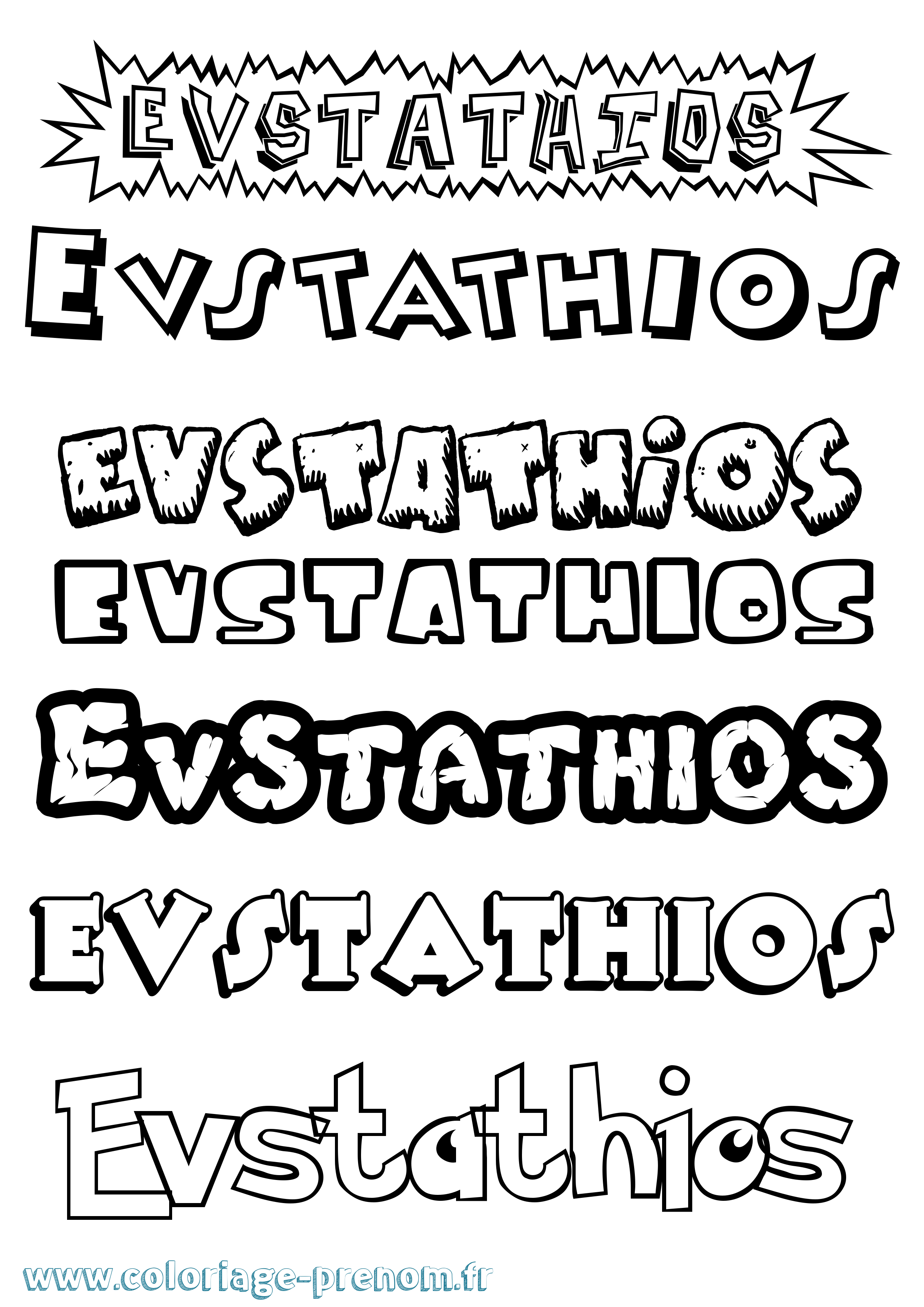 Coloriage Evstathios Dessin Animé Coloriage prénom Evstathios Dessin Animé