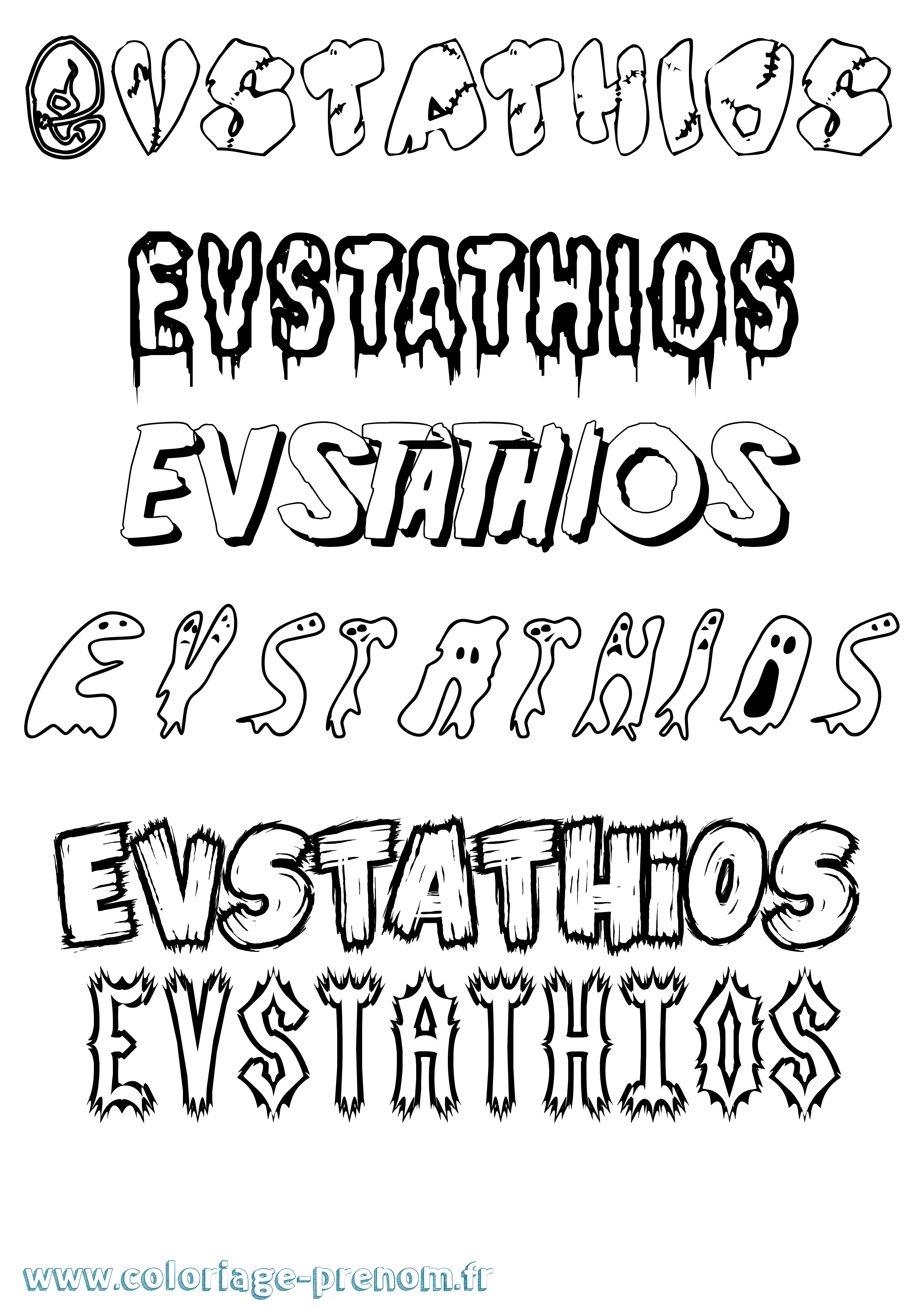 Coloriage Evstathios Frisson Coloriage prénom Evstathios Frisson