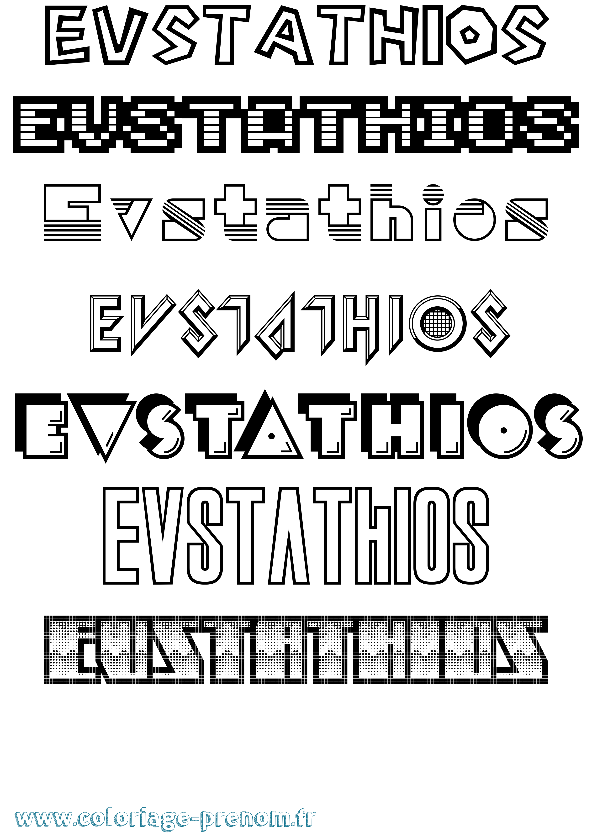 Coloriage Evstathios Jeux Vidéos Coloriage prénom Evstathios Jeux Vidéos