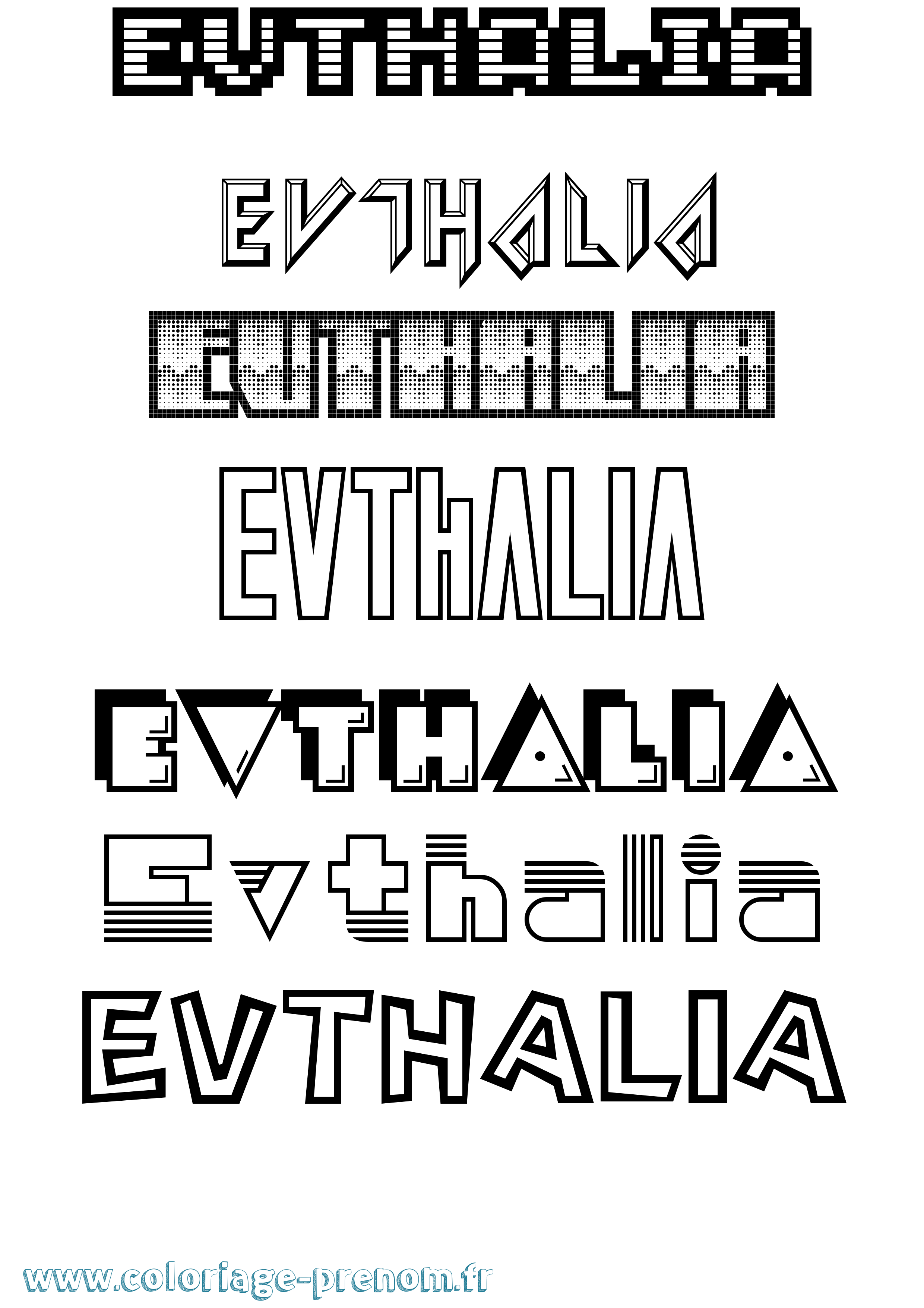 Coloriage Evthalia Jeux Vidéos Coloriage prénom Evthalia Jeux Vidéos