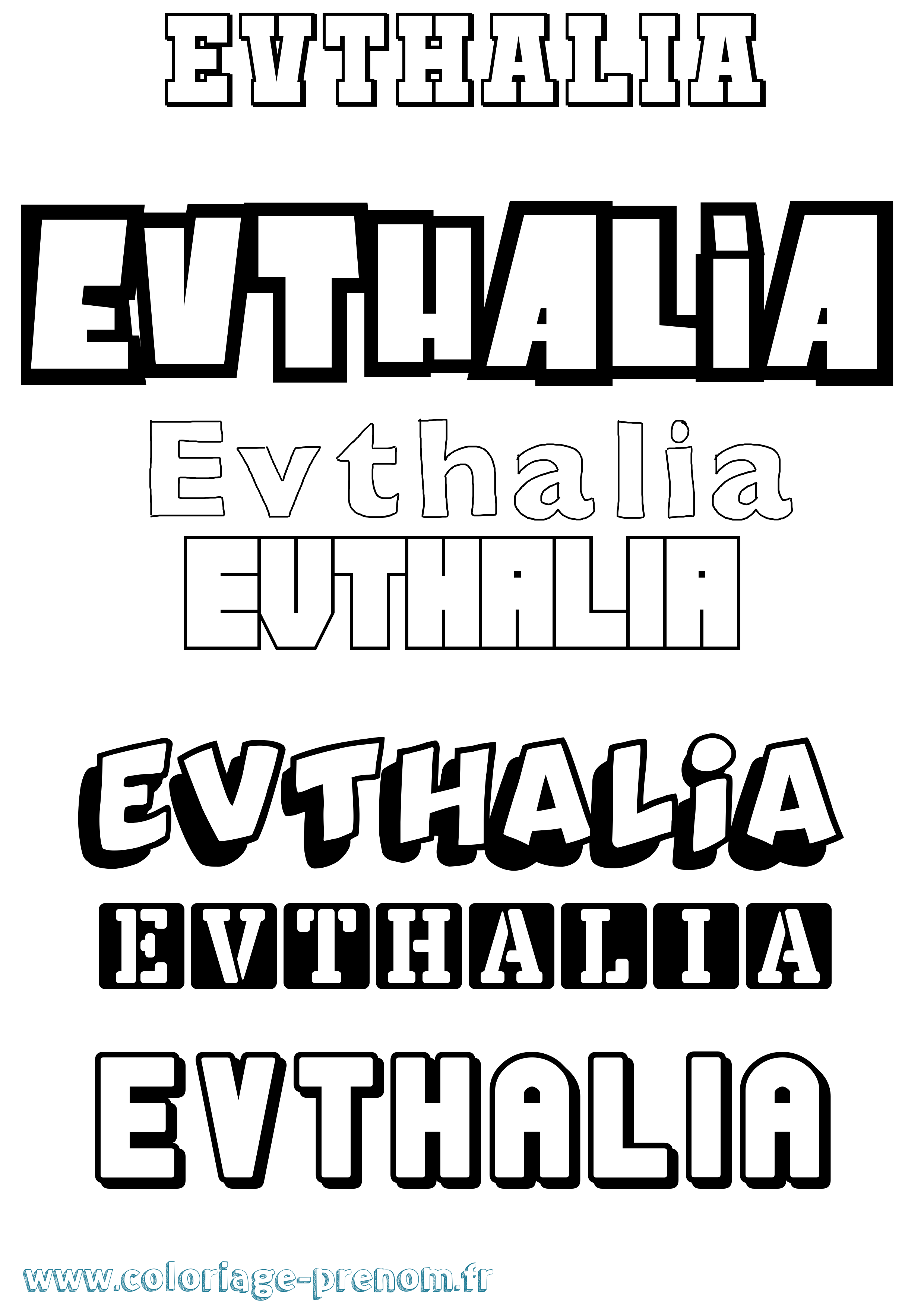 Coloriage Evthalia Simple Coloriage prénom Evthalia Simple