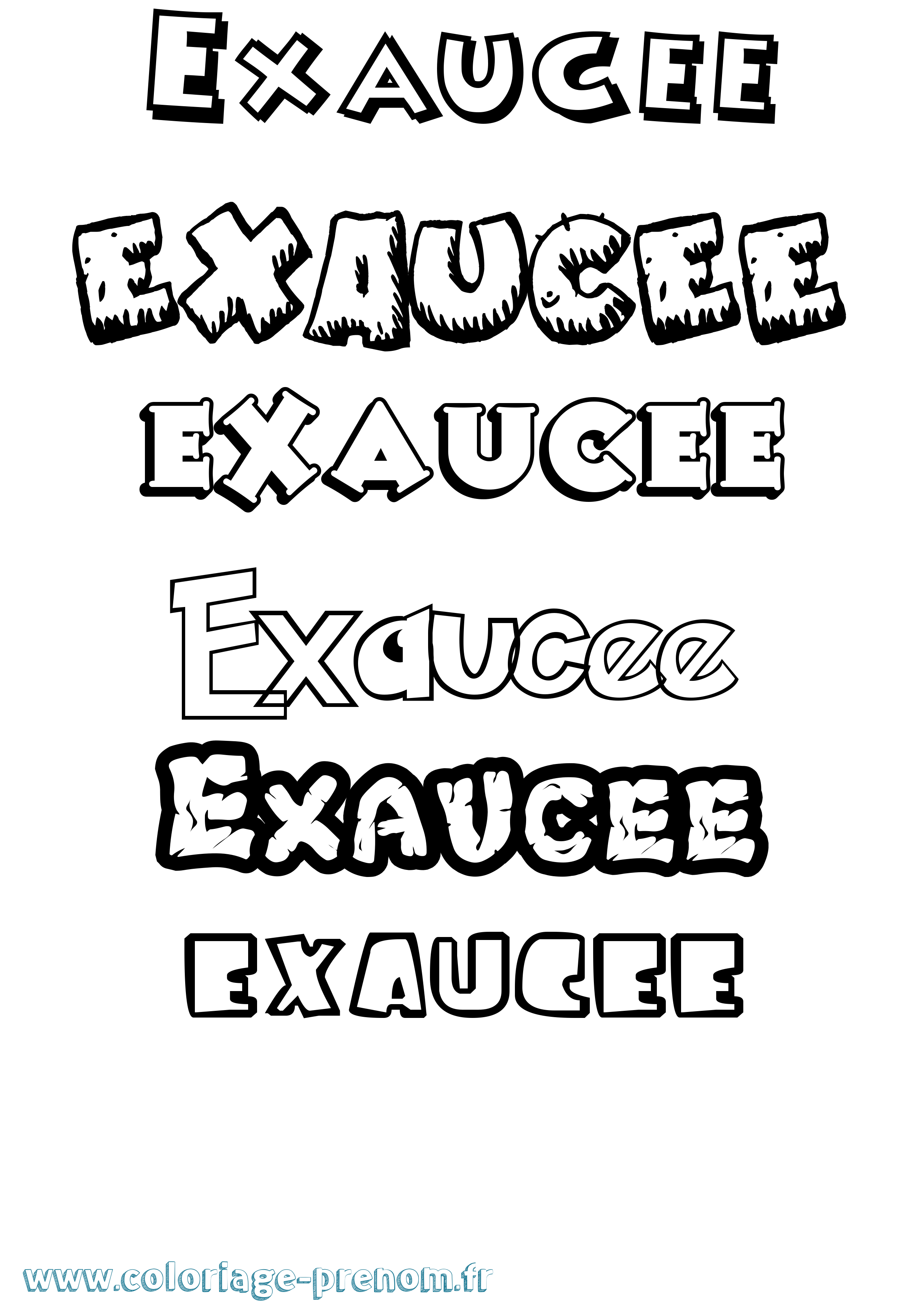 Coloriage Exaucee Dessin Animé Coloriage prénom Exaucee Dessin Animé