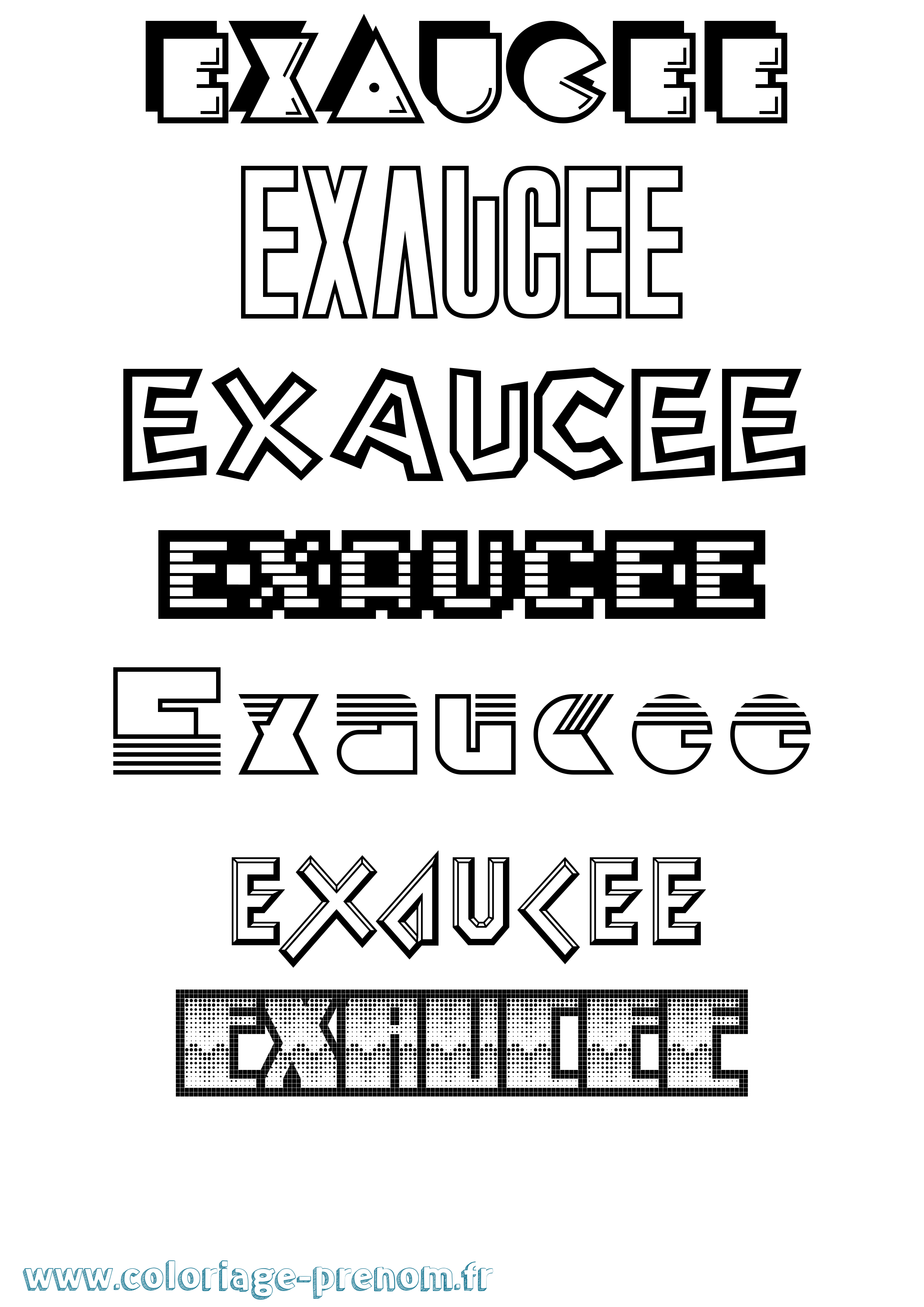 Coloriage Exaucee Jeux Vidéos Coloriage prénom Exaucee Jeux Vidéos