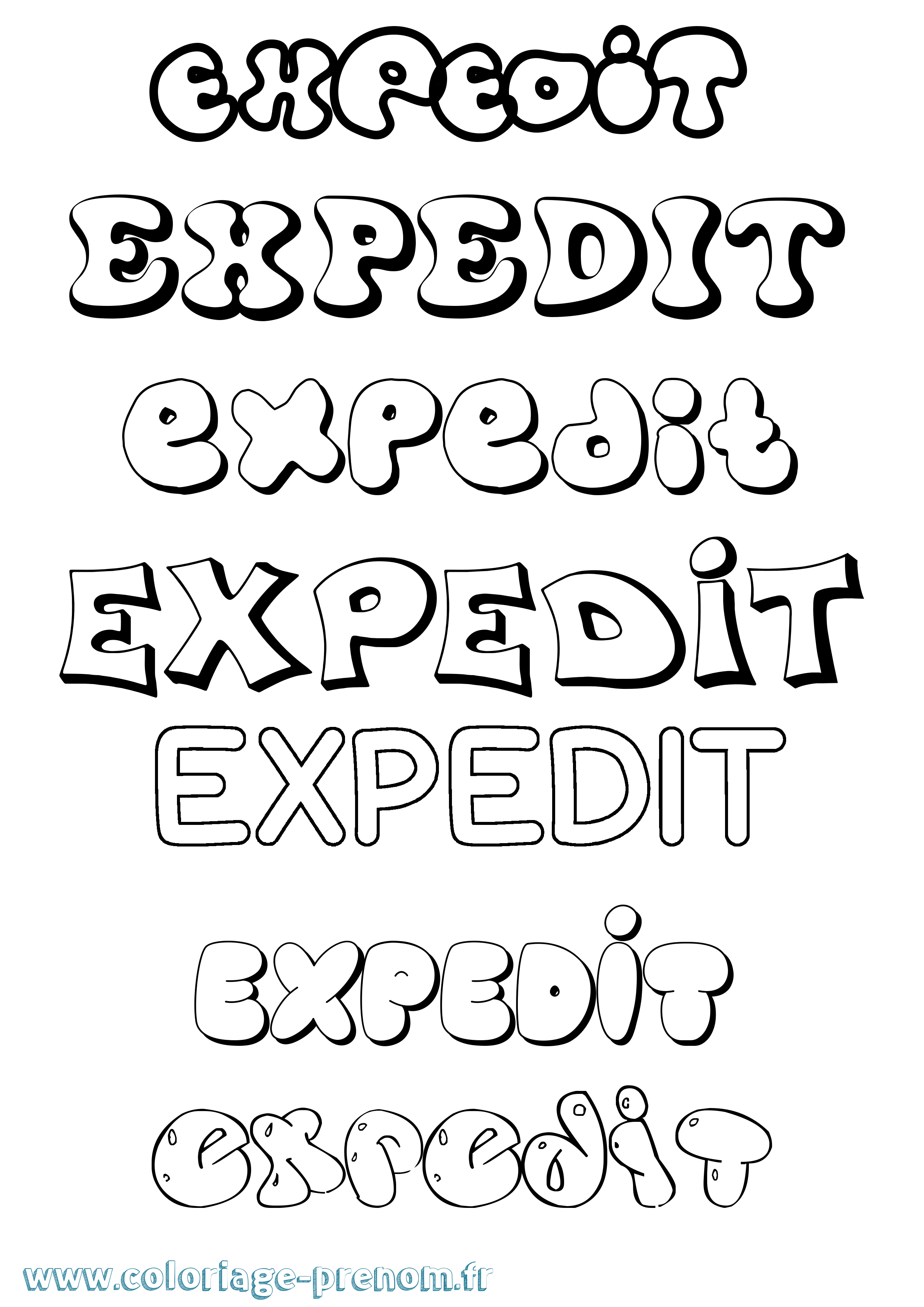 Coloriage Expedit Bubble Coloriage prénom Expedit Bubble