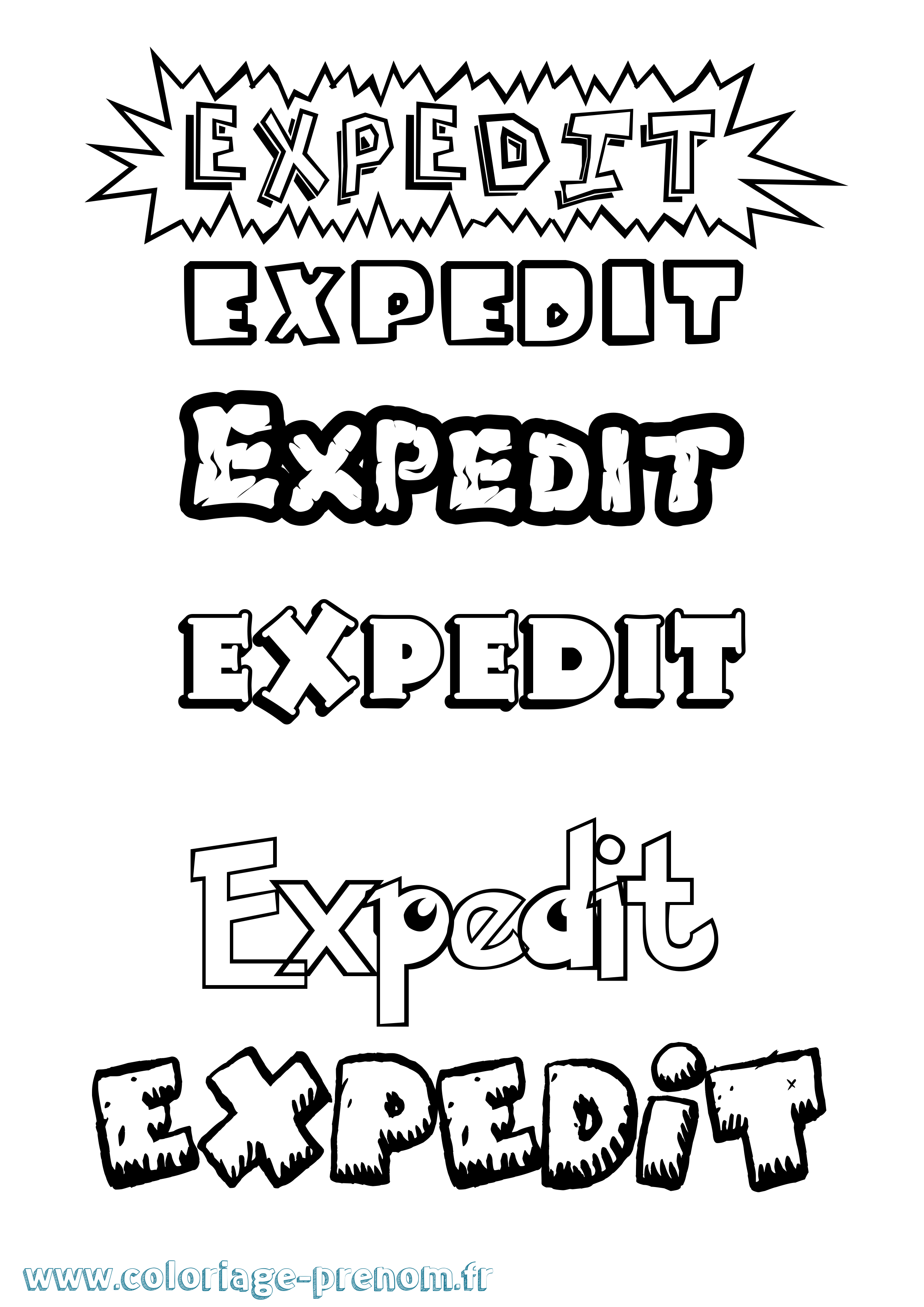 Coloriage Expedit Dessin Animé Coloriage prénom Expedit Dessin Animé