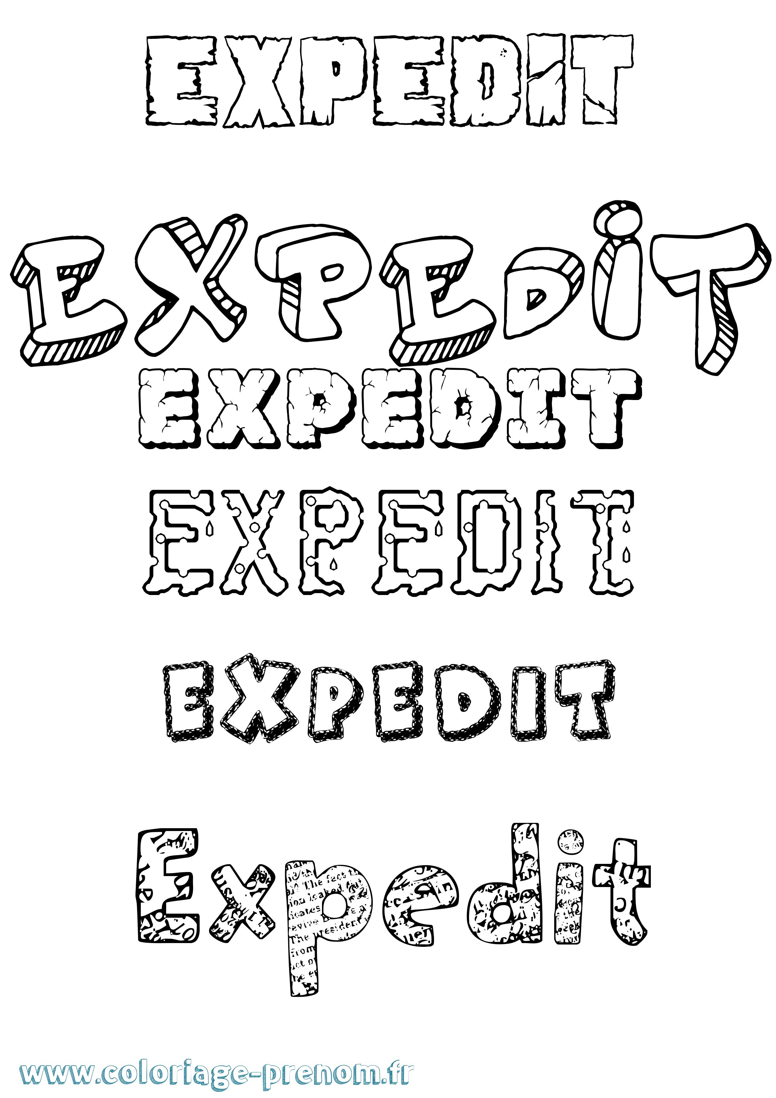 Coloriage Expedit Destructuré Coloriage prénom Expedit Destructuré