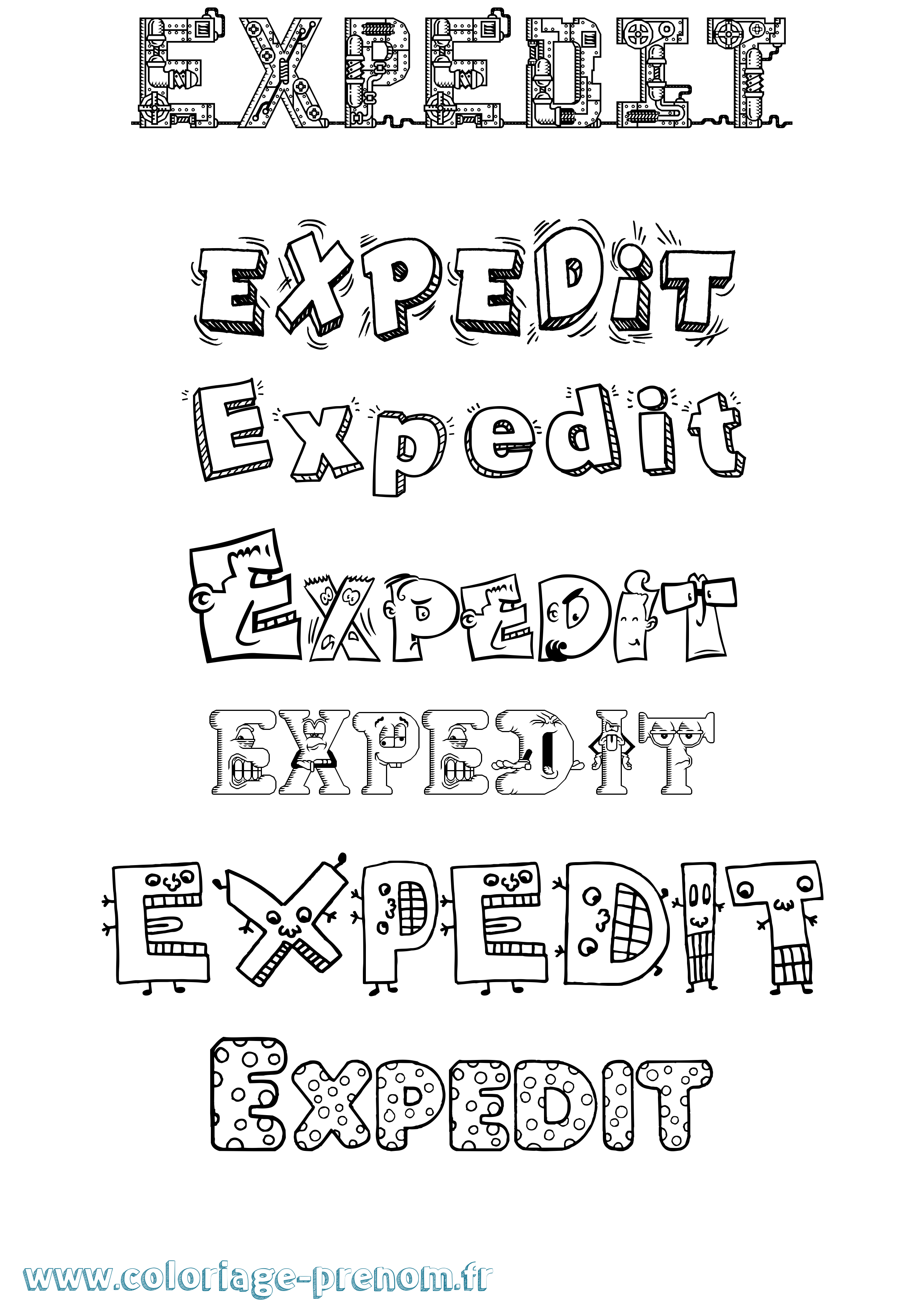 Coloriage Expedit Fun Coloriage prénom Expedit Fun
