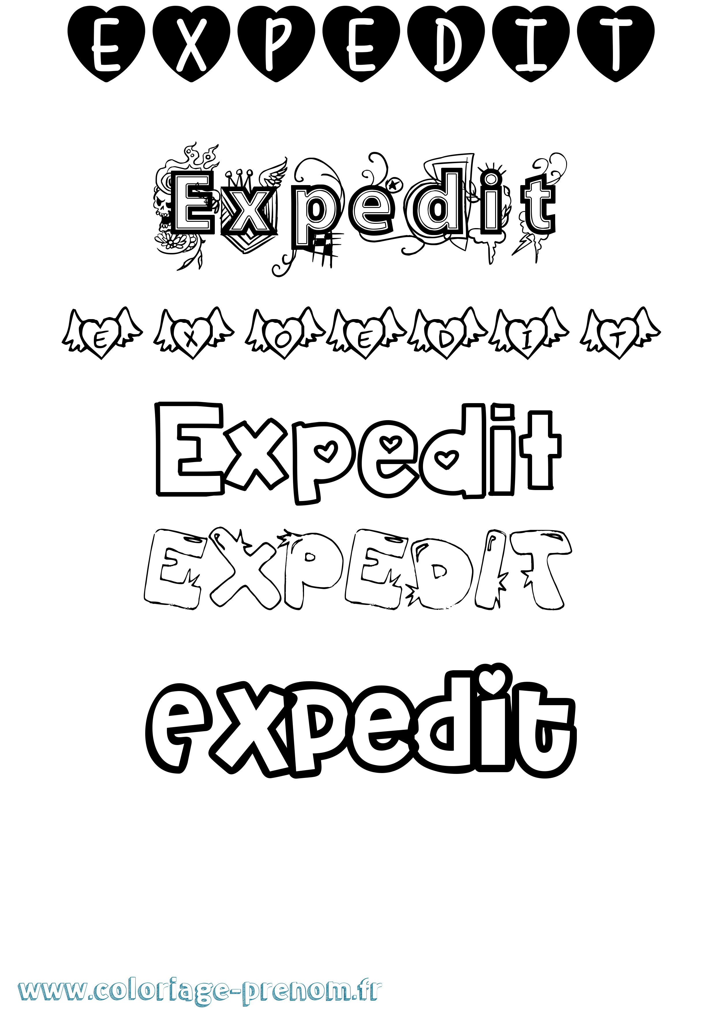 Coloriage Expedit Girly Coloriage prénom Expedit Girly