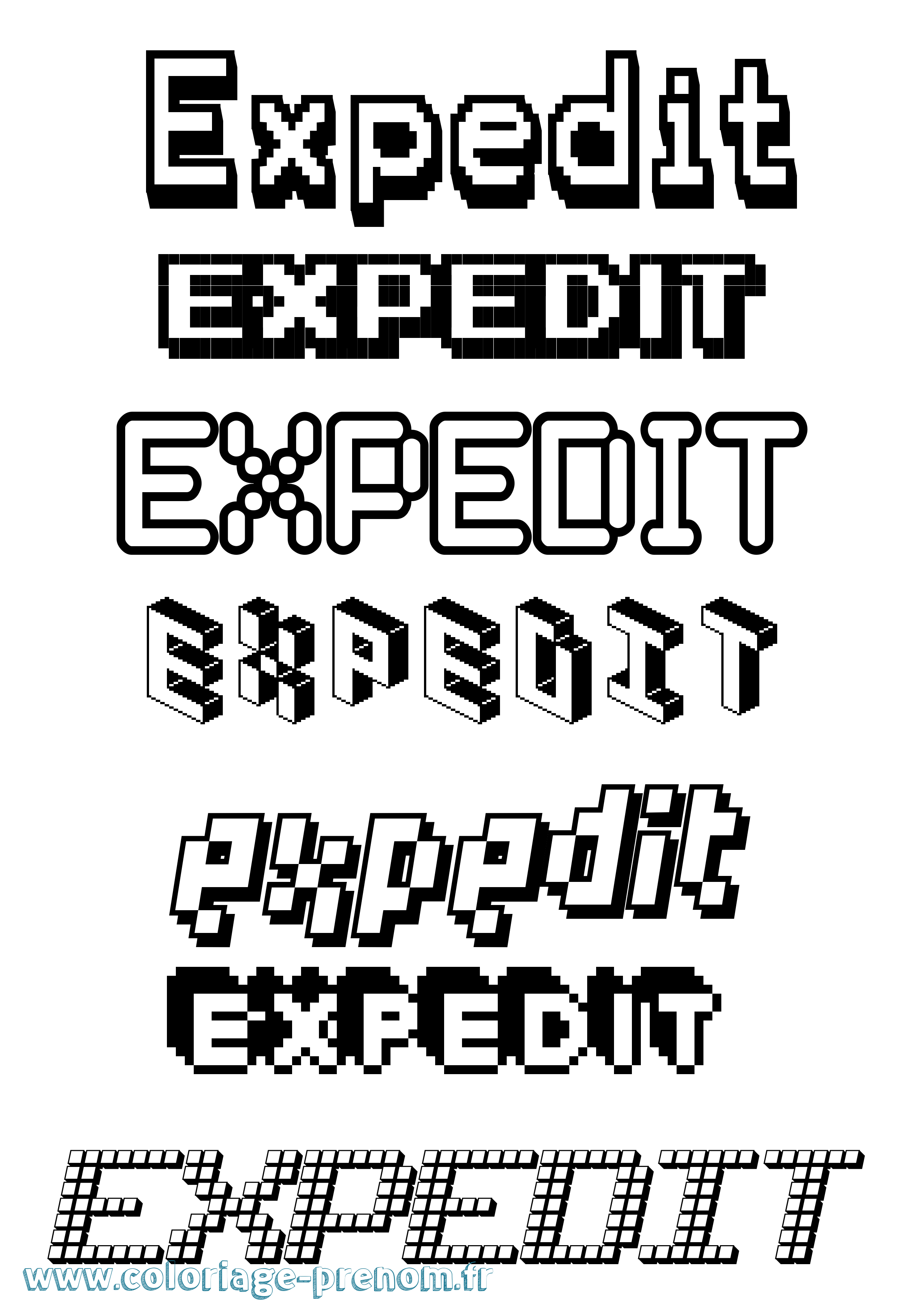 Coloriage Expedit Pixel Coloriage prénom Expedit Pixel