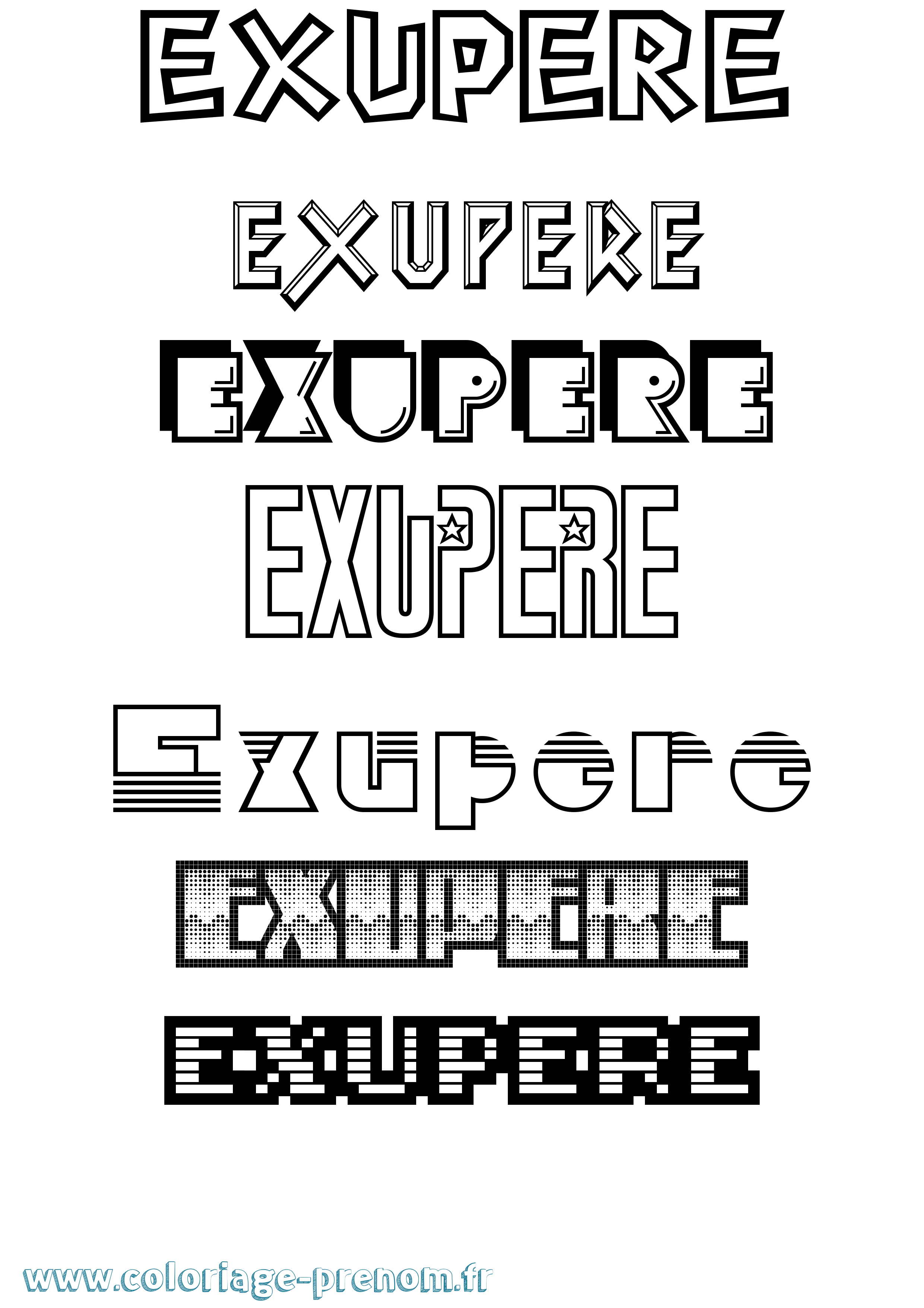 Coloriage Exupere Jeux Vidéos Coloriage prénom Exupere Jeux Vidéos