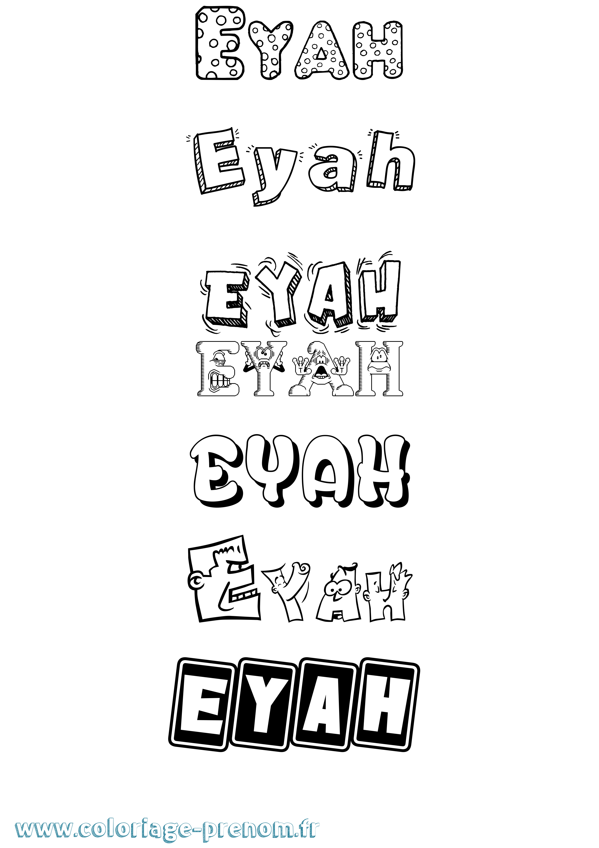Coloriage Eyah Fun Coloriage prénom Eyah Fun