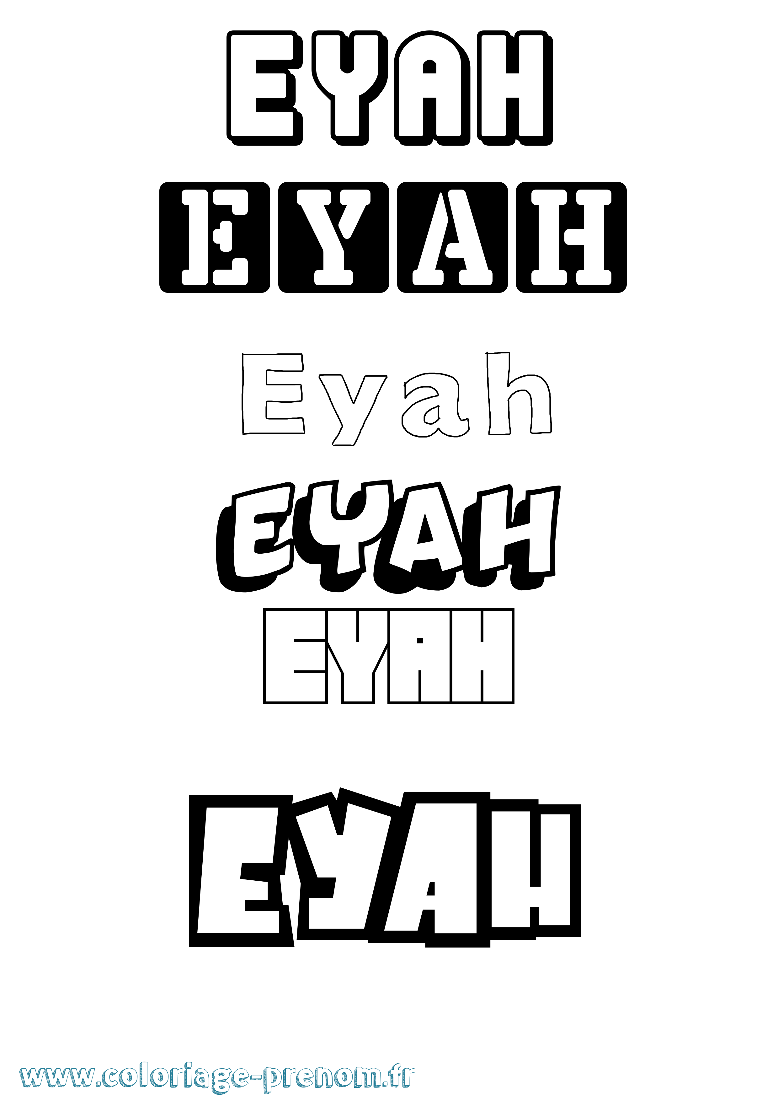 Coloriage Eyah Simple Coloriage prénom Eyah Simple
