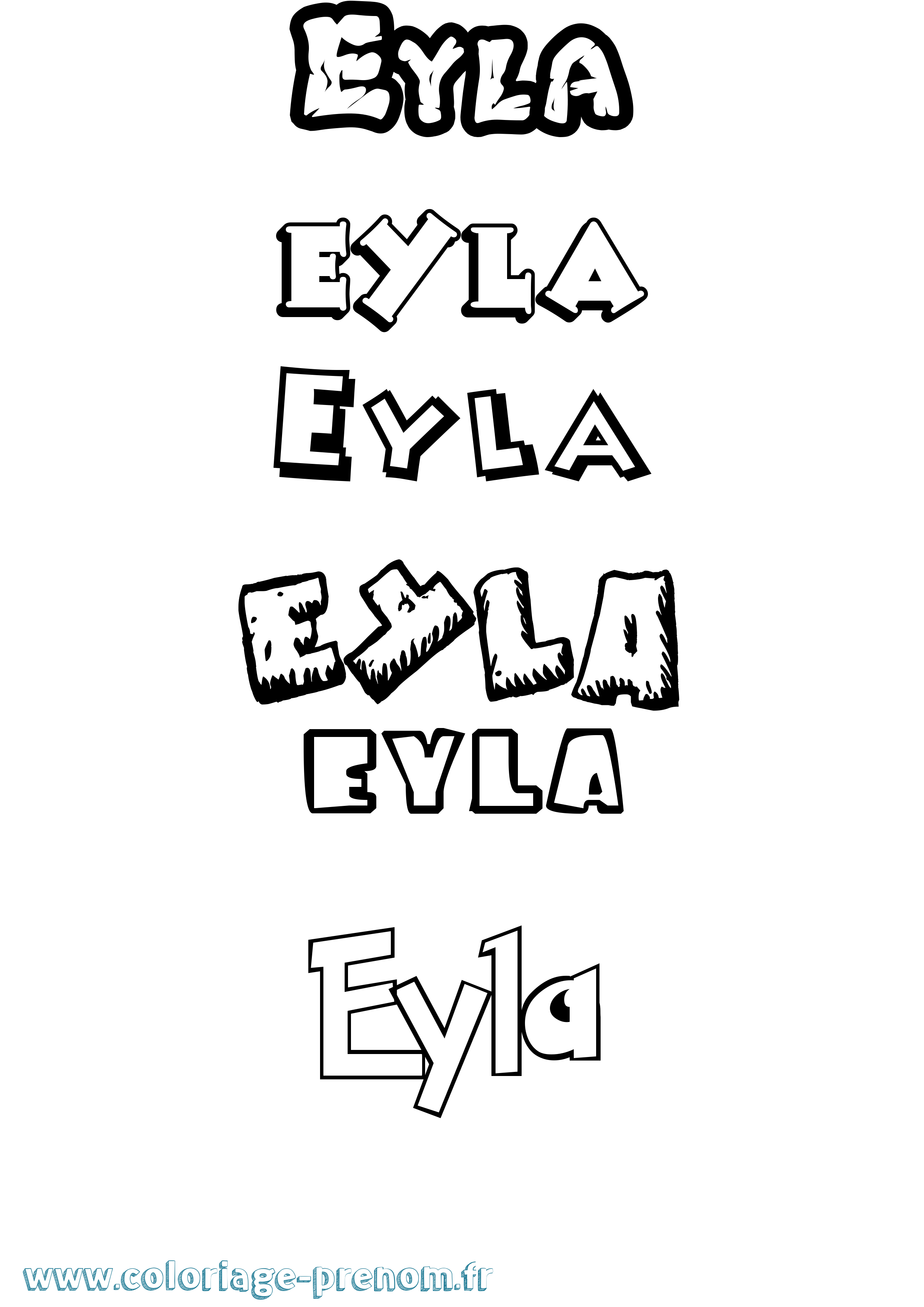 Coloriage Eyla Dessin Animé Coloriage prénom Eyla Dessin Animé